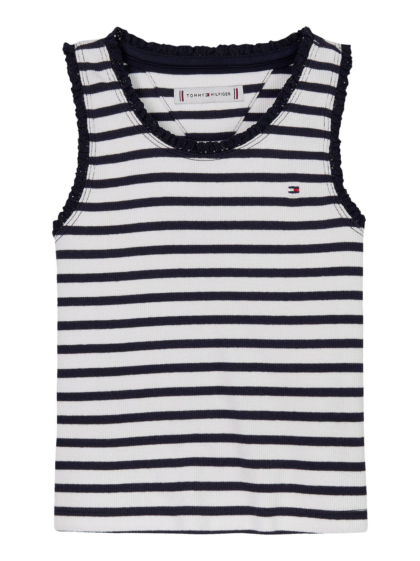 undefined Girls Essential Rib Lace Tank Top - Multi