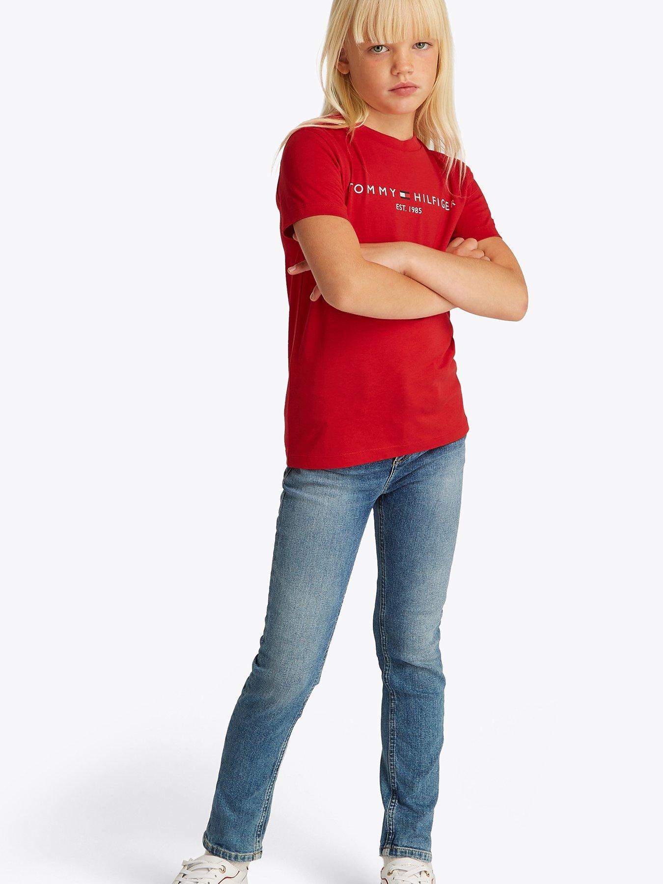 undefined Boys Essential Logo Short Sleeve T-Shirt - Red