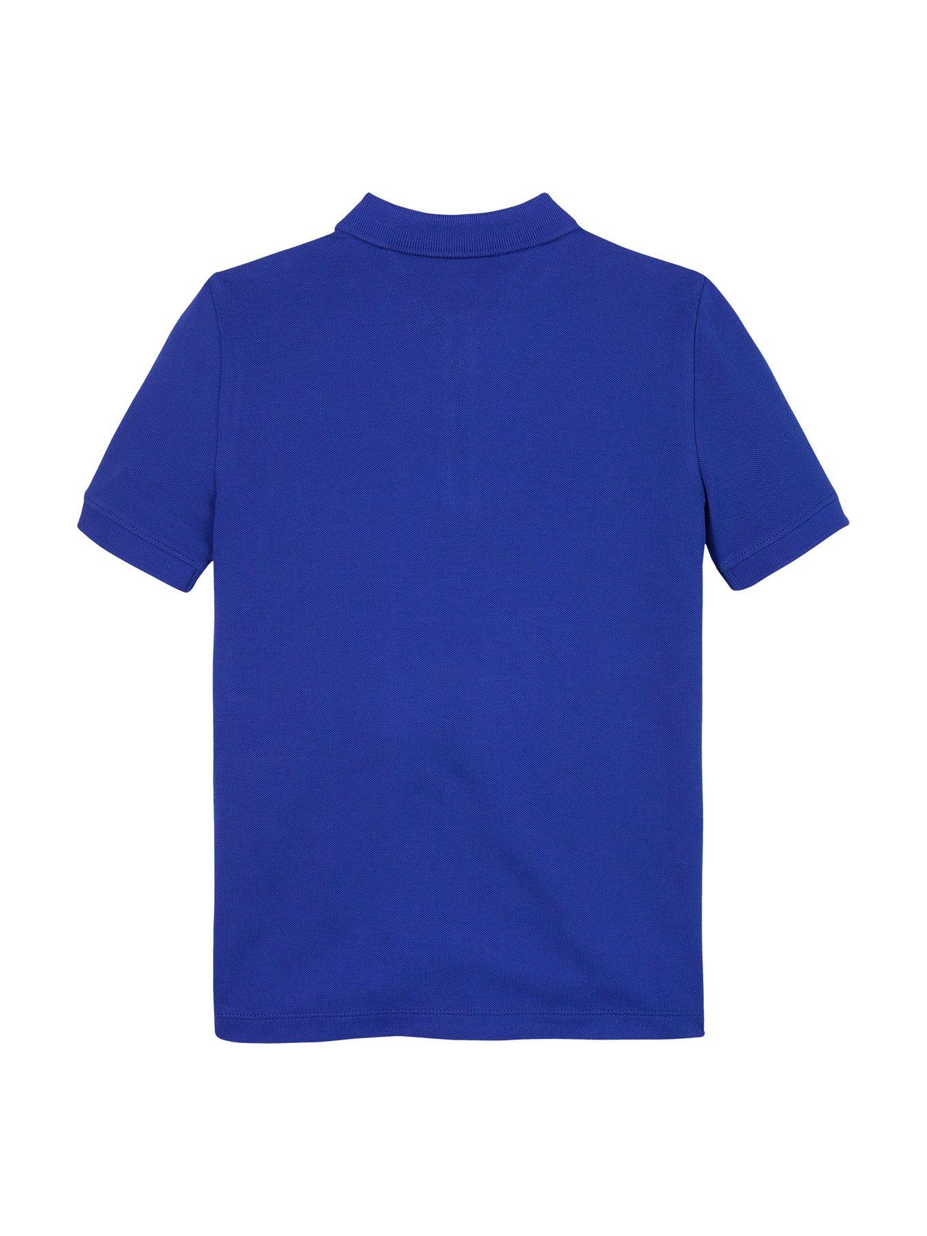 Image 5 of 5 of Tommy Hilfiger Boys Short Sleeve Flag Polo Shirt - Blue
