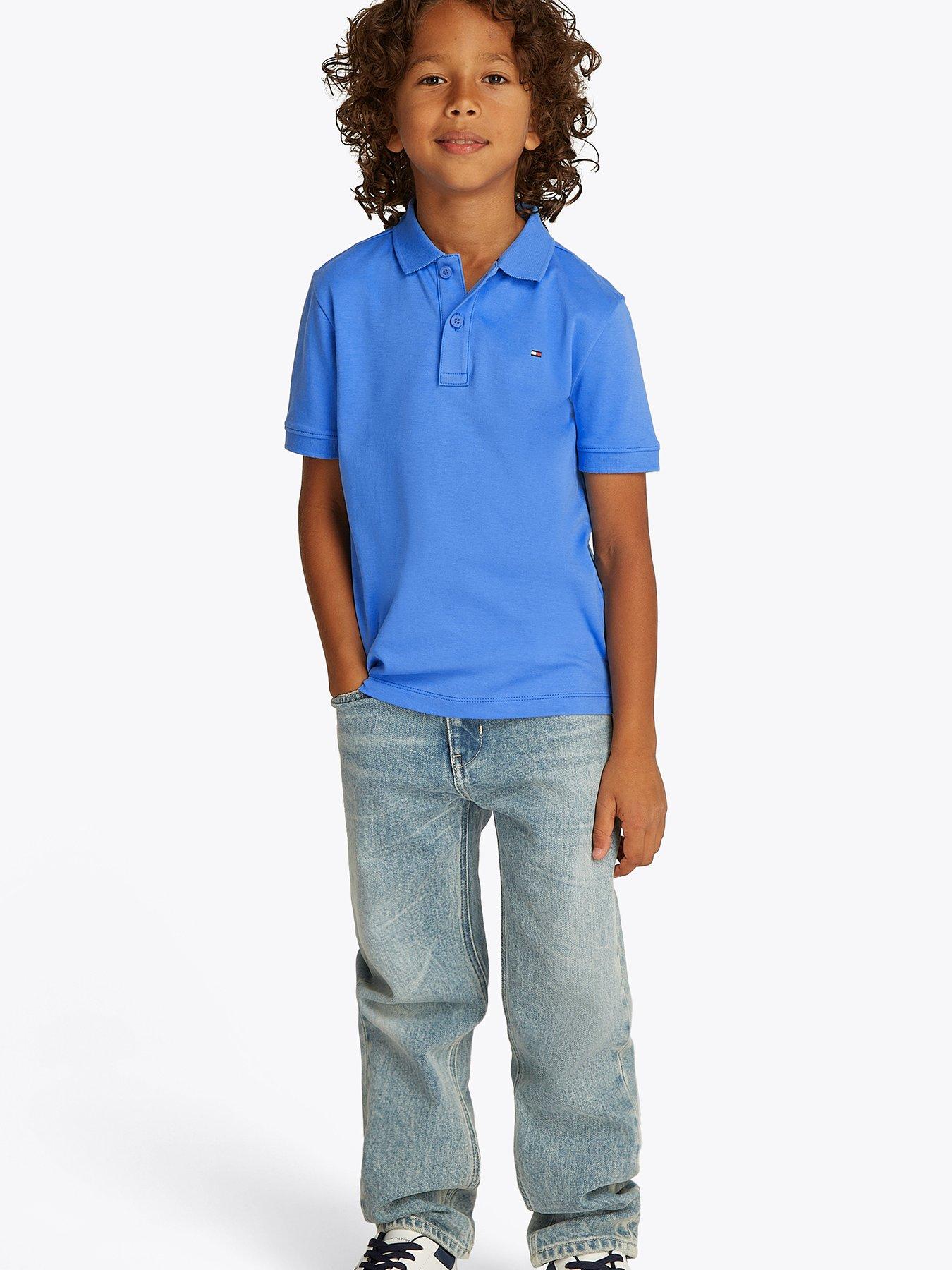 undefined Boys Interlock Short Sleeve Polo Shirt - Blue