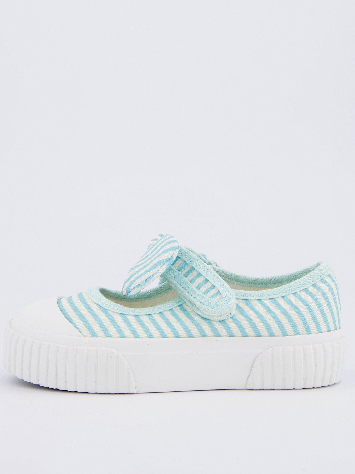 undefined Girls Canvas Bow Mary-Jane Pumps - Blue