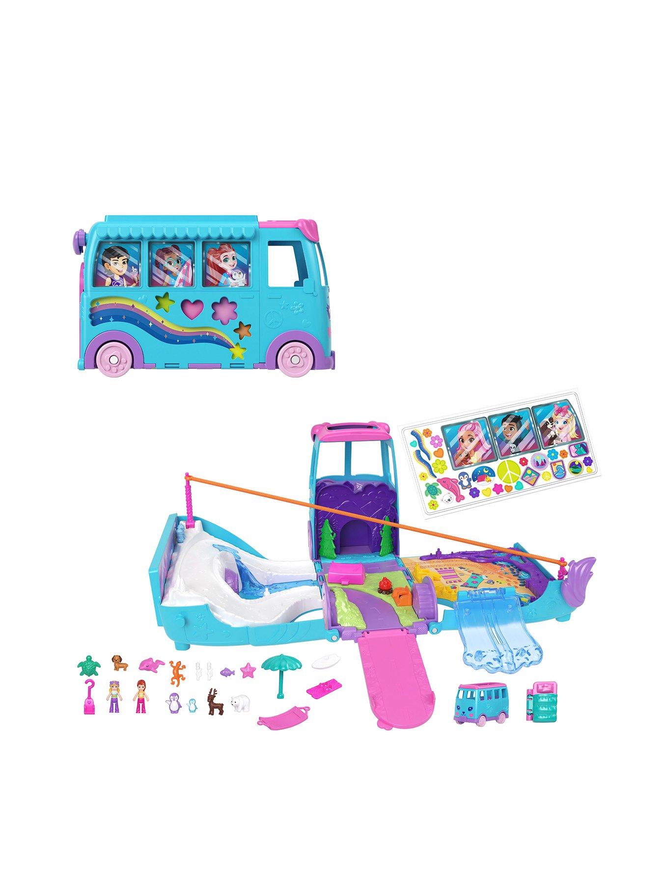 undefined Pet Mobile Adventure Playset with Micro Dolls  &  Transforming Camper Van, Pets  &  Toy Car