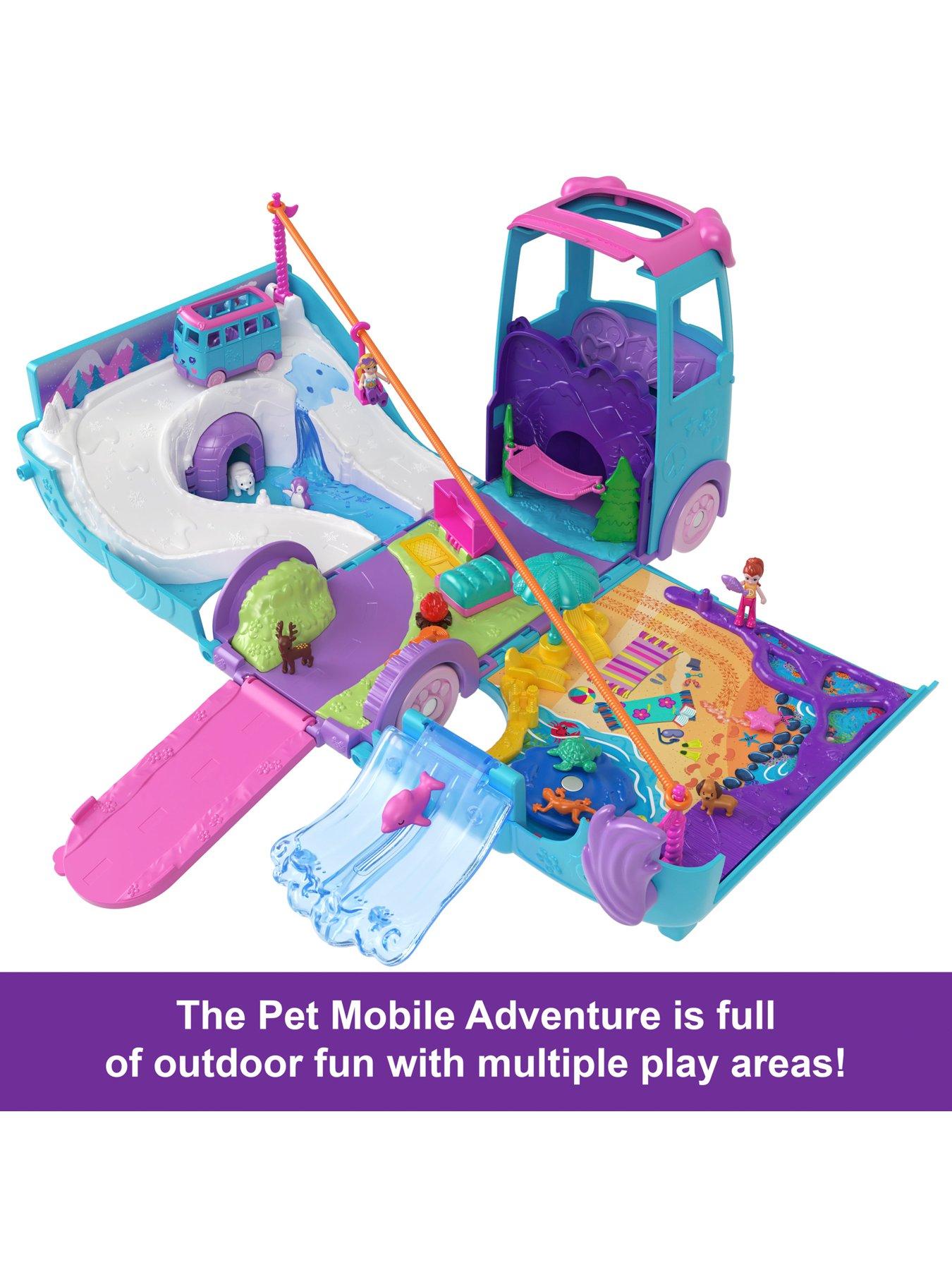 Polly Pocket Pet Mobile Adventure Playset with Micro Dolls