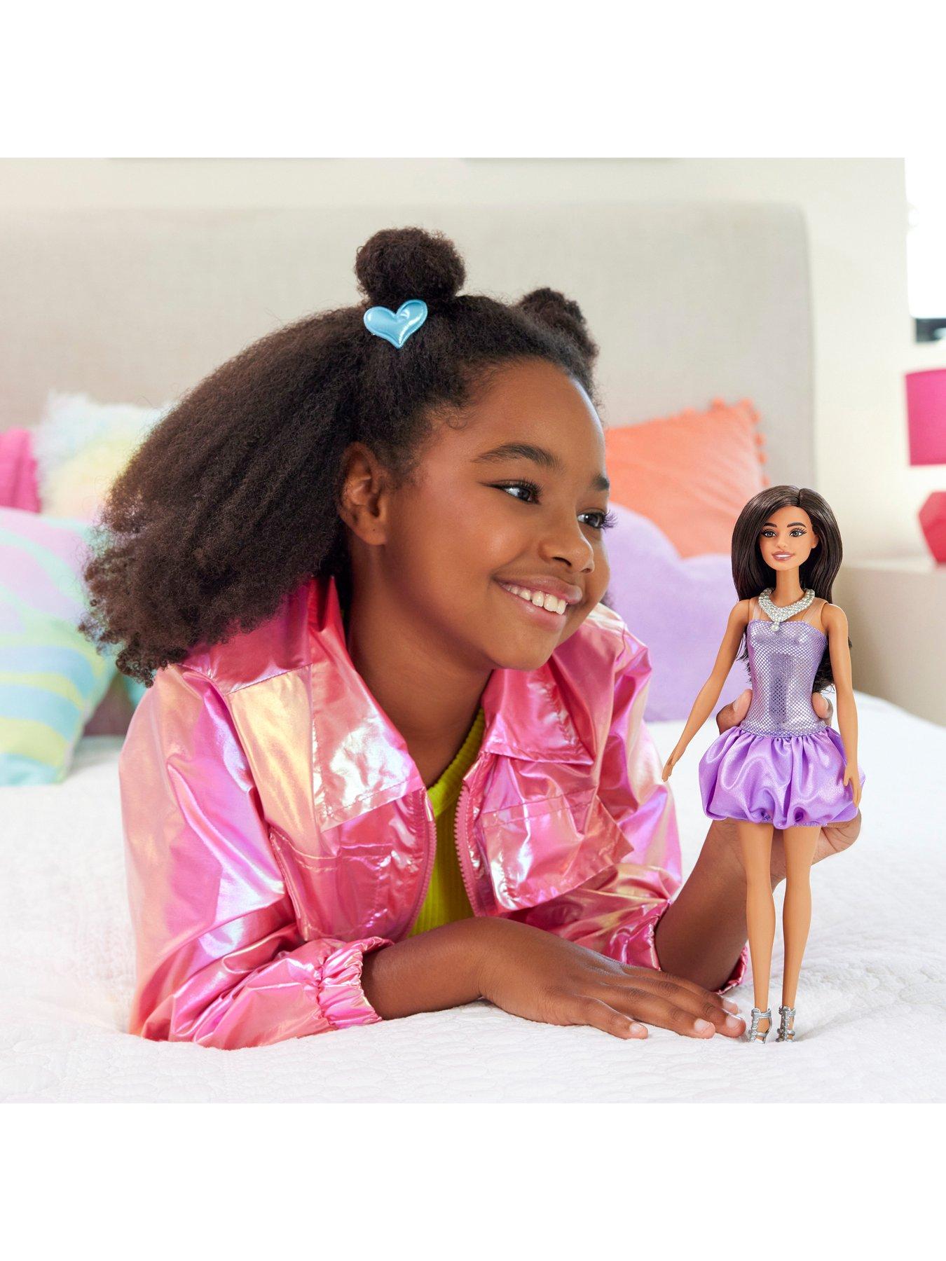 Barbie Fashionistas Doll #234 in Sequined Purple Dress and Silvery