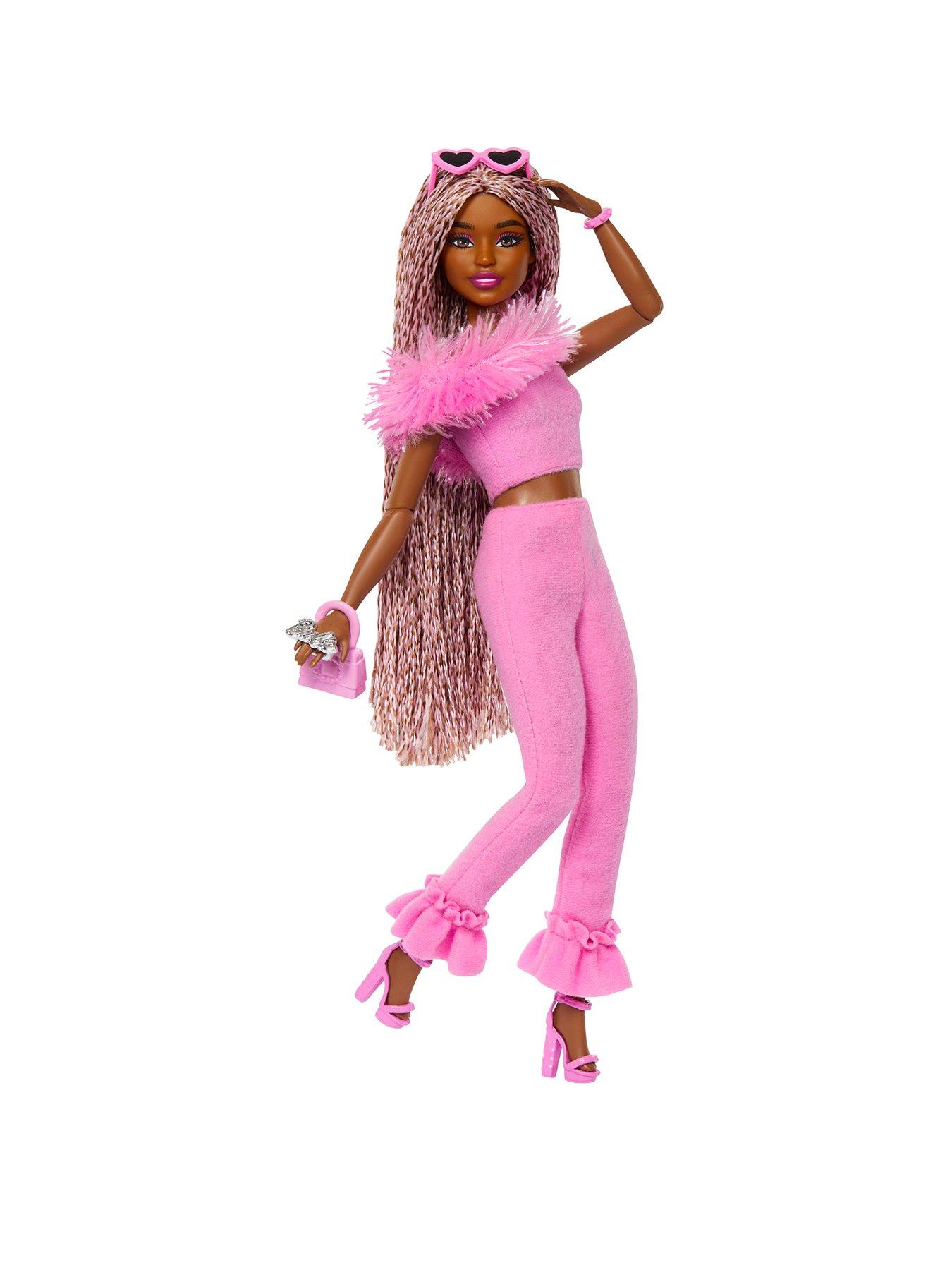 Barbie Deluxe Style Doll #4 in Soft Pink Jumpsuit, Pink and Brown Braided Hair