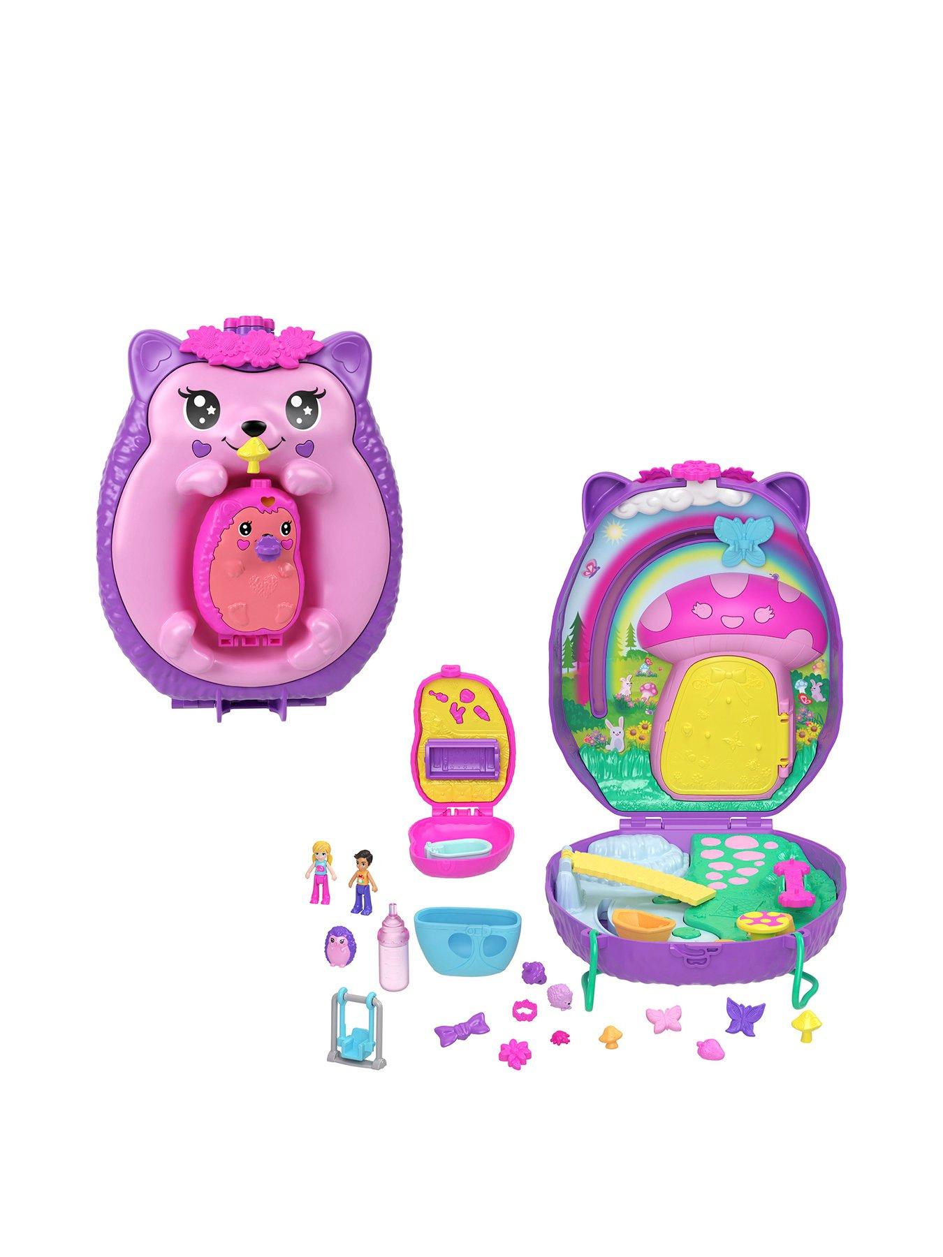 undefined Hedgehog Mom  &  Baby Purse Playset with 2 Dolls  &  16 Accessories Including Pets
