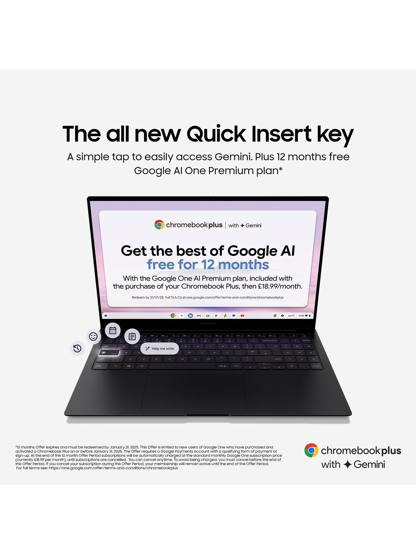 Image 4 of 7 of Samsung Galaxy Chromebook Plus - 15.6in FHD AMOLED,&nbsp;Intel Core i5, 8GB RAM, 256GB SSD - Neptune Blue