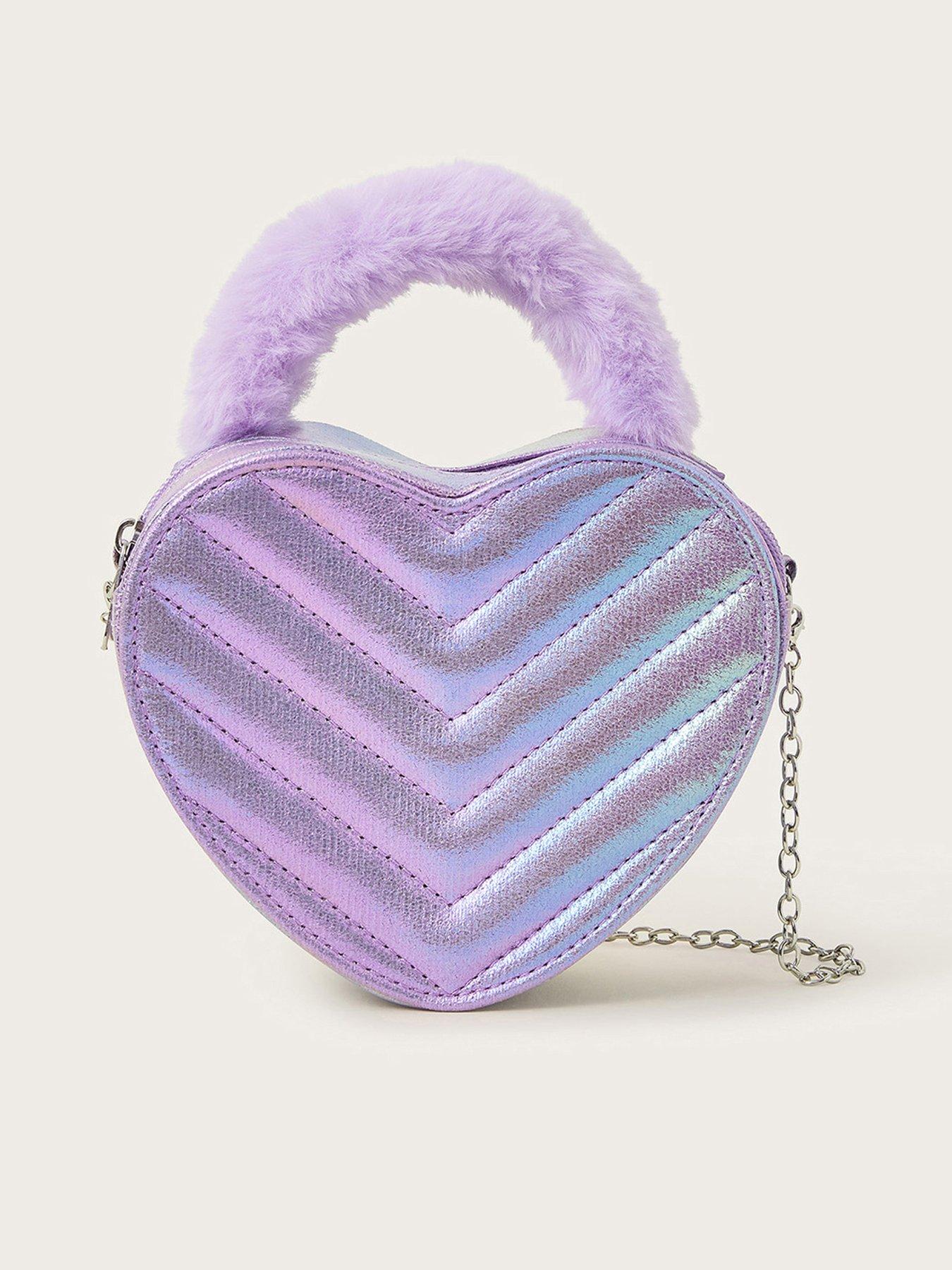 Monsoon Girls Quilted Heart Bag Lilac Very