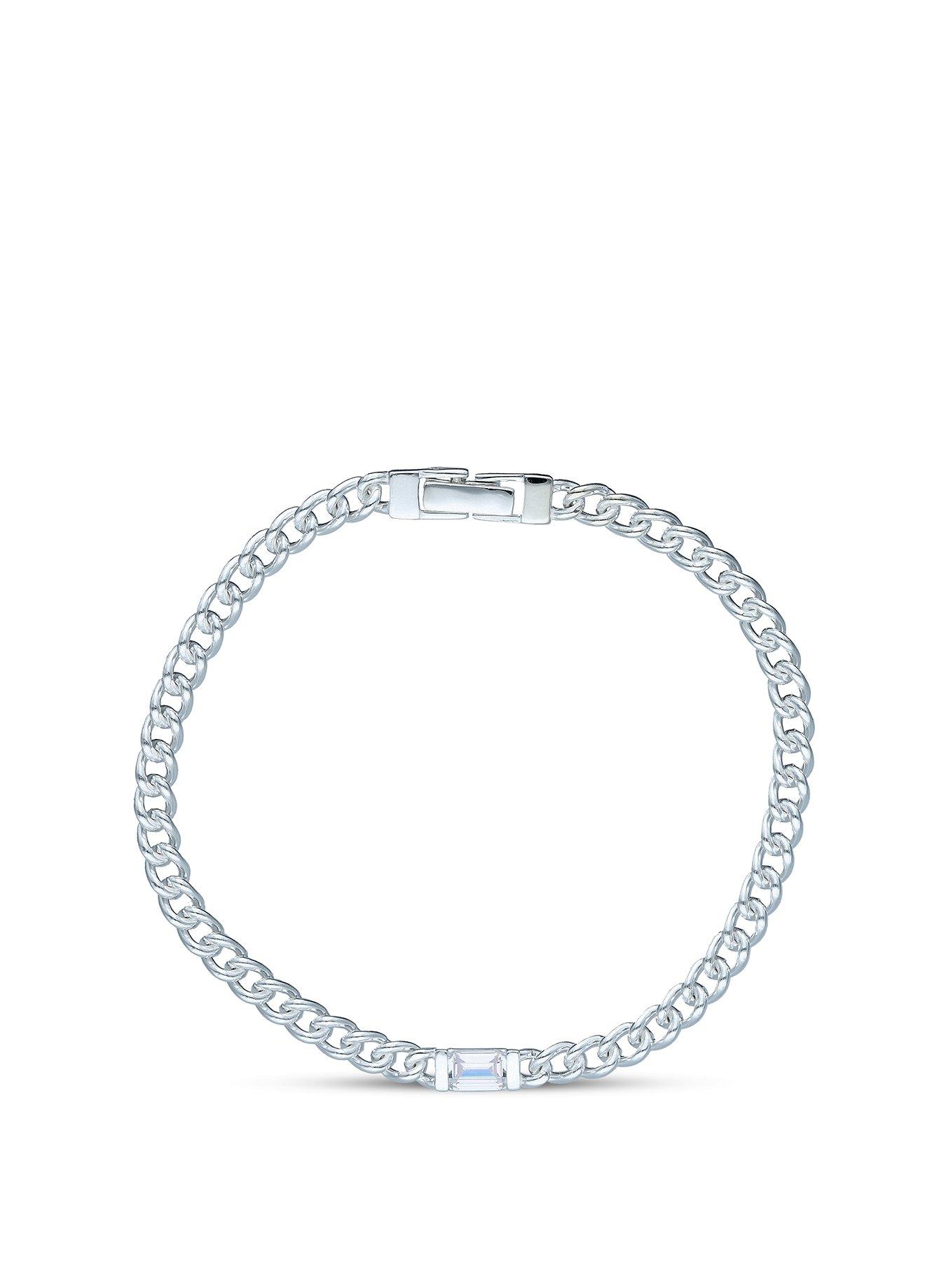 The Love Collection Sterling Silver CZ Gents Bracelet