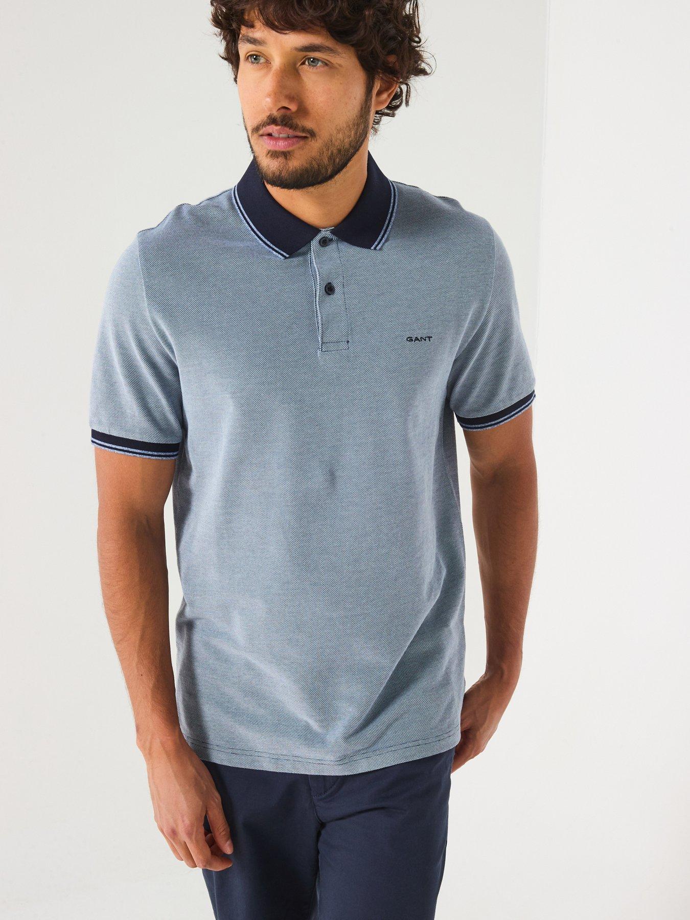 undefined Four Colour Pique Oxford Polo Shirt - Navy