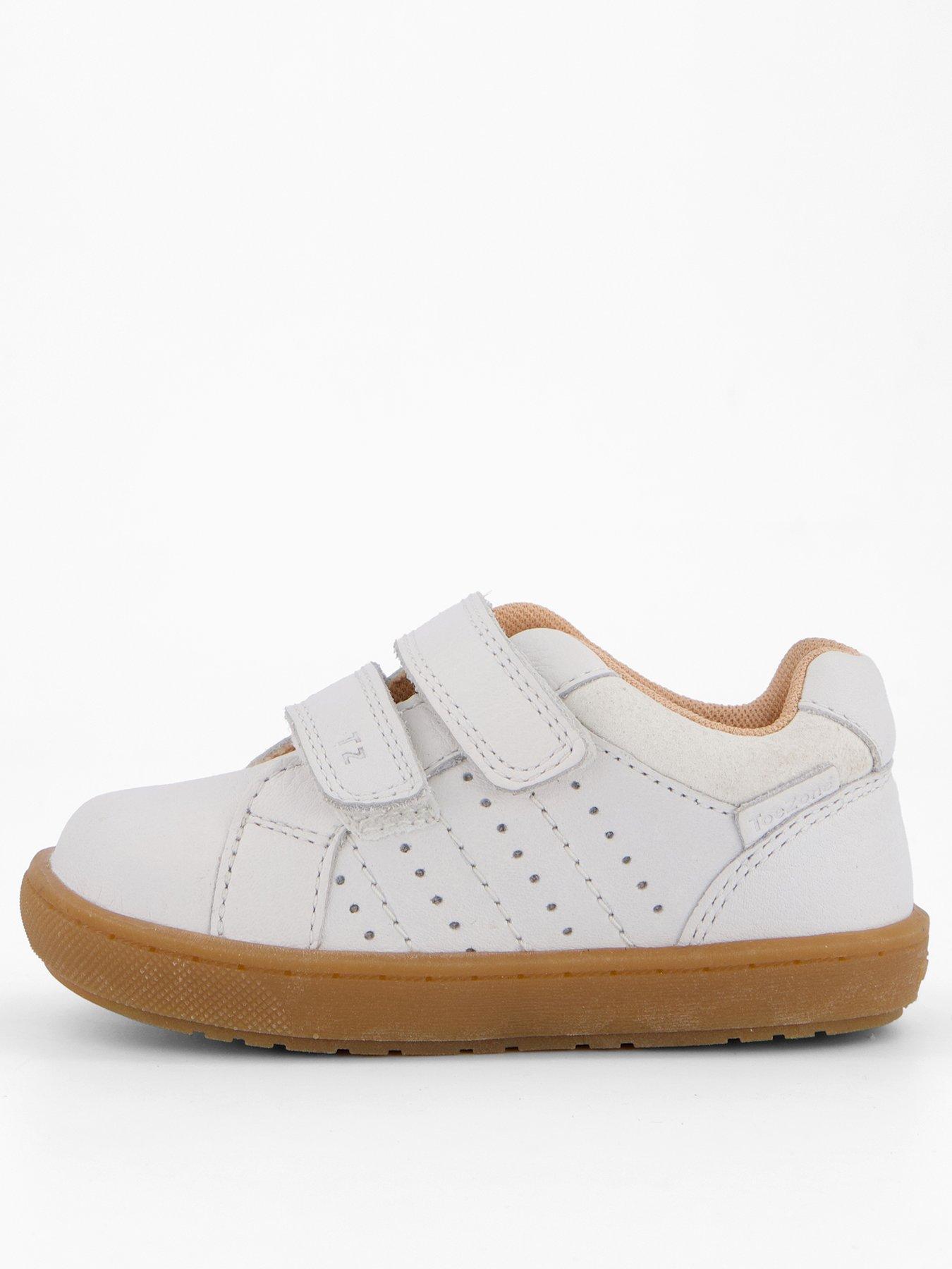 undefined Leather Twin Strap Trainer - White