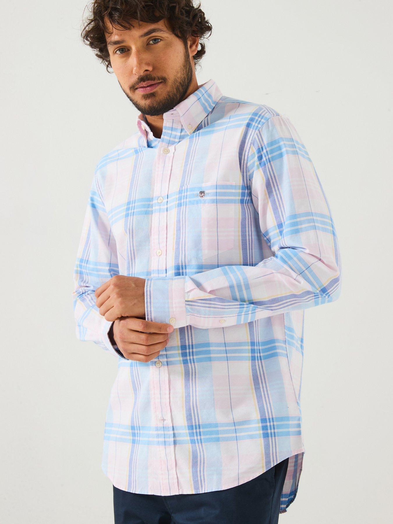 undefined Regular Fit Classic Oxford Long Sleeve Printed Shirt - Light Pink