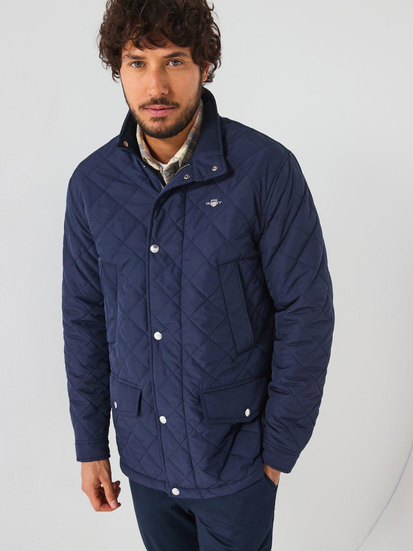 undefined Quilted Mid Length Padded Jacket - Dark Blue