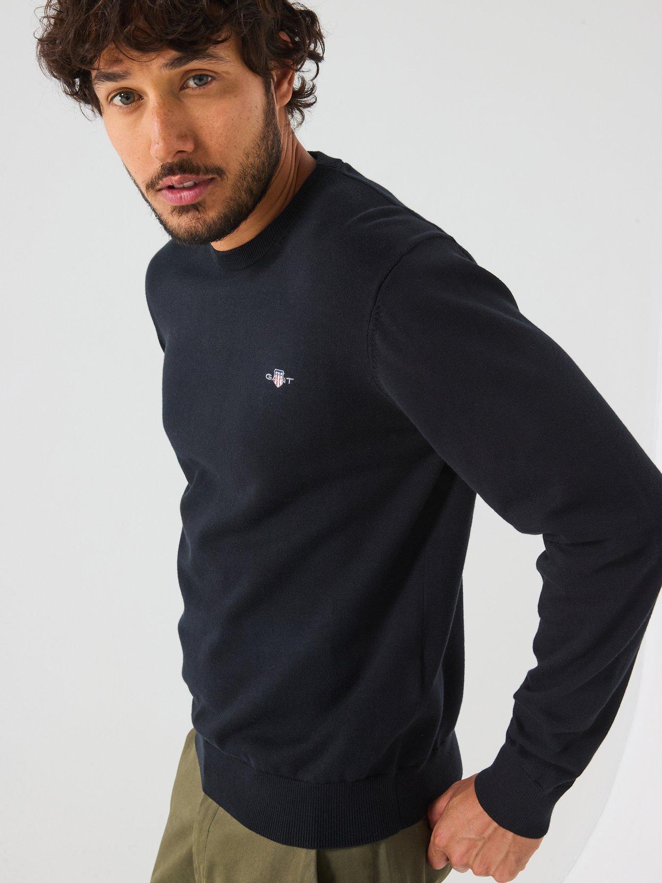 Image 6 of 6 of GANT Classic Cotton Crew Neck Knitted Jumper - Black