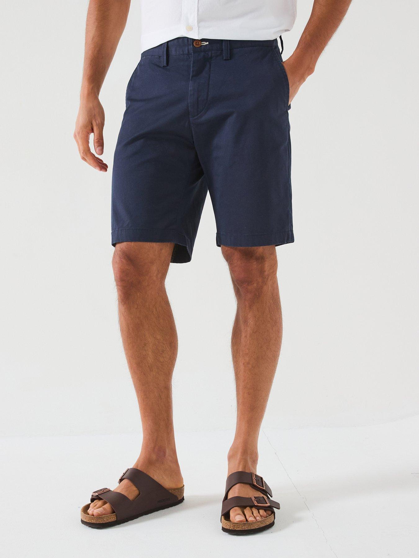 undefined Slim Fit Twill Chino Shorts - Dark Blue