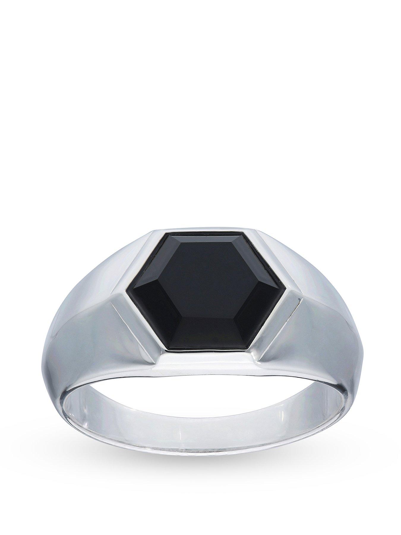undefined Sterling Silver Black Stone Ring