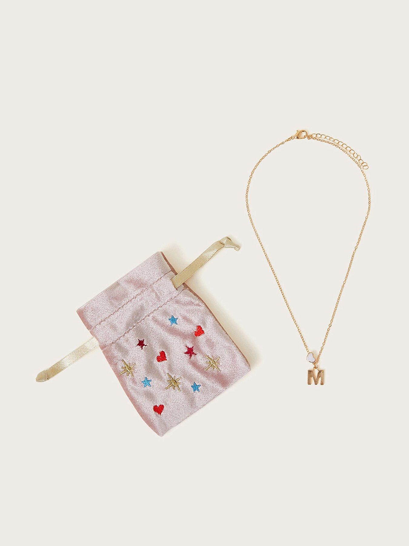 Product photograph of Monsoon Girls Initial Necklace - Multi from very.co.uk