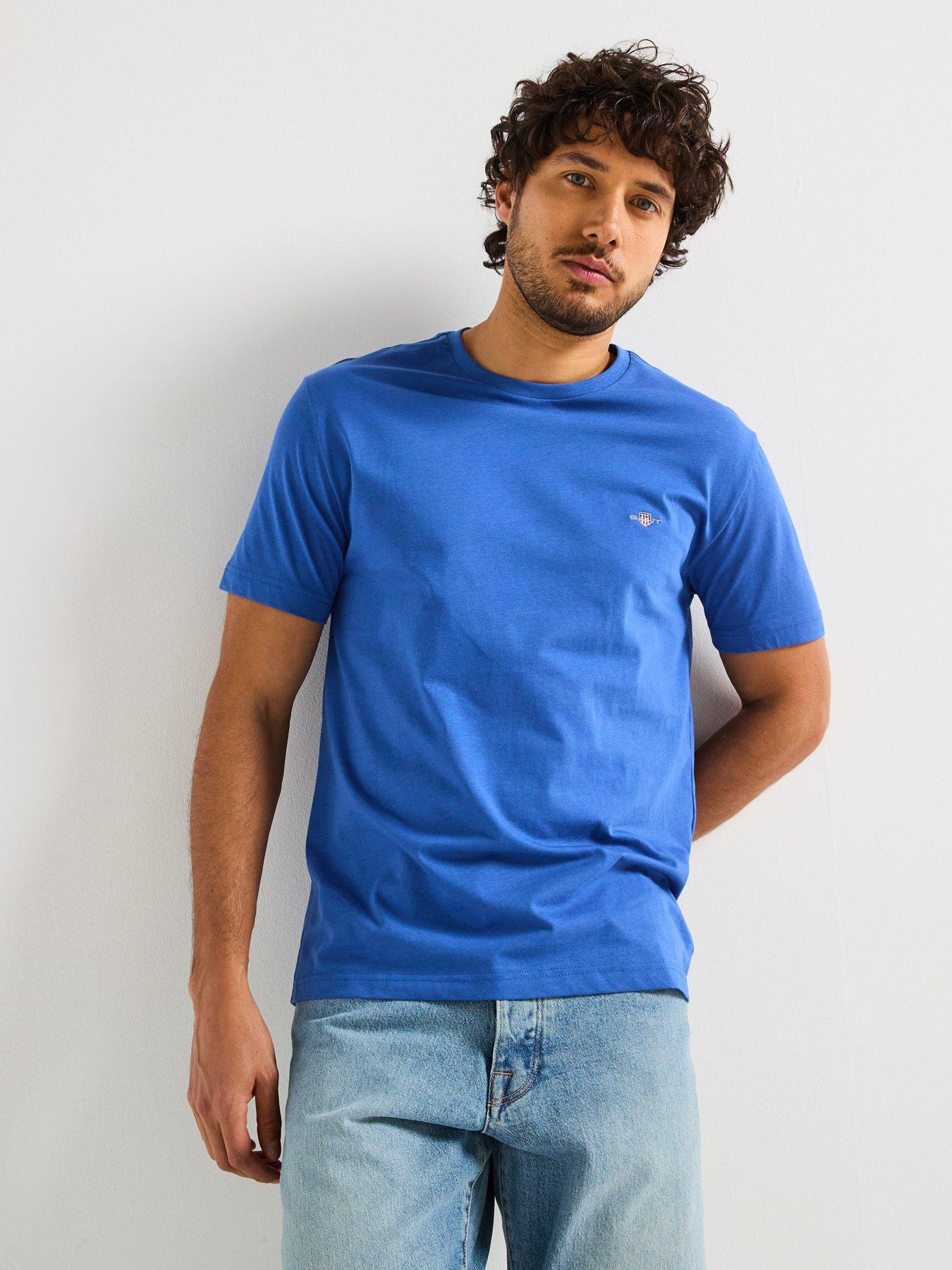 GANT Regular Fit Short Sleeve T-Shirt - Bright Blue