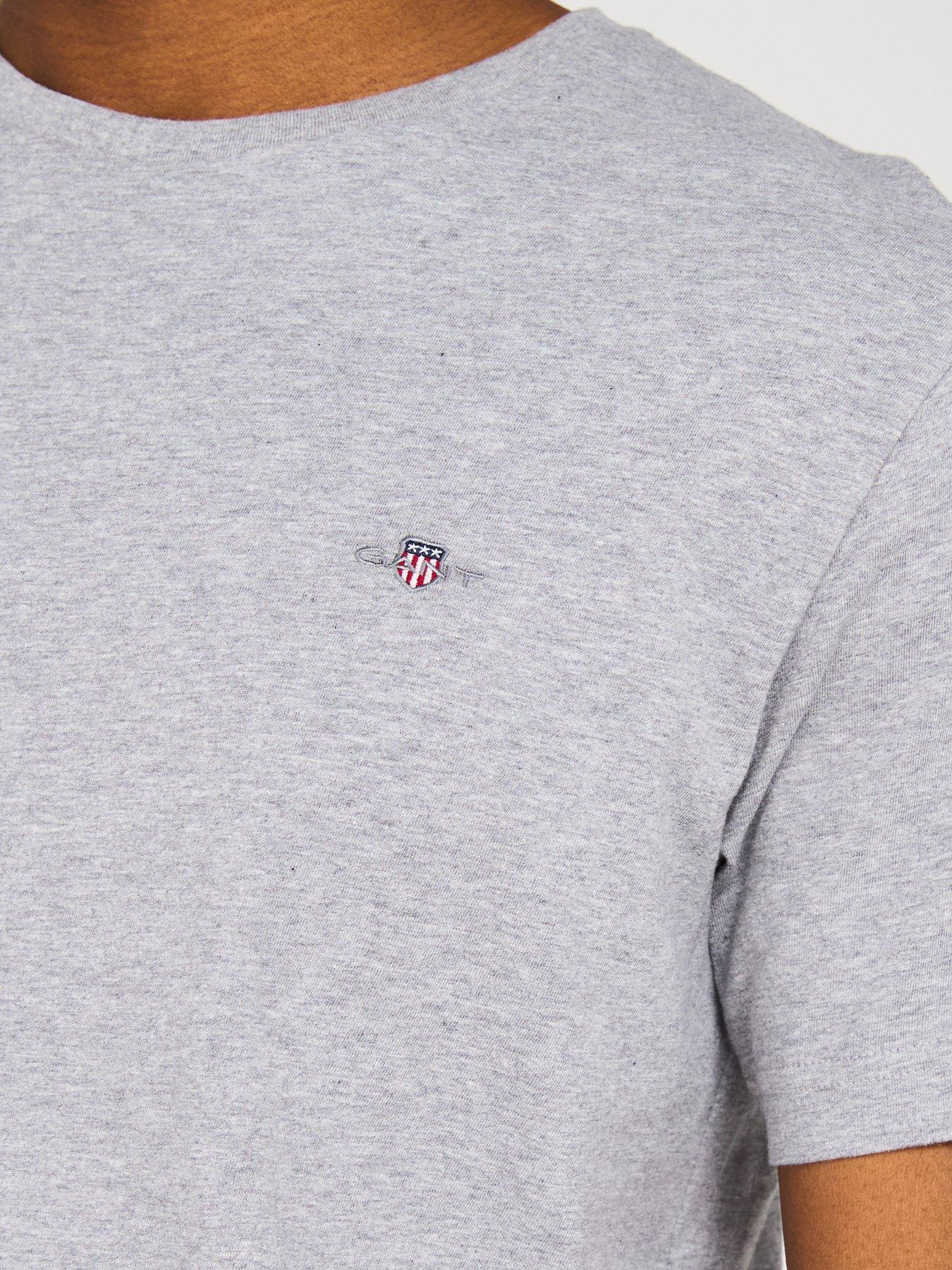 Image 4 of 6 of GANT Regular Fit Short Sleeve T-Shirt - Grey