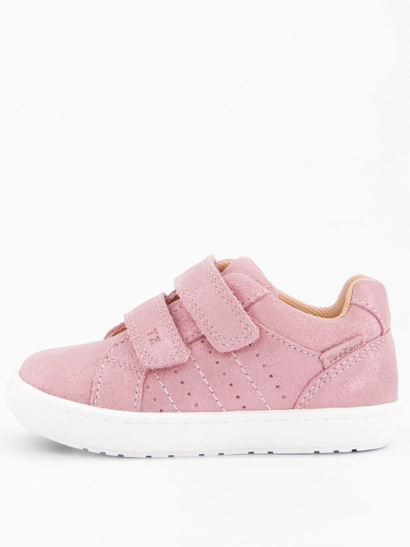 undefined Girls Leather Twin Strap Trainer - Pink