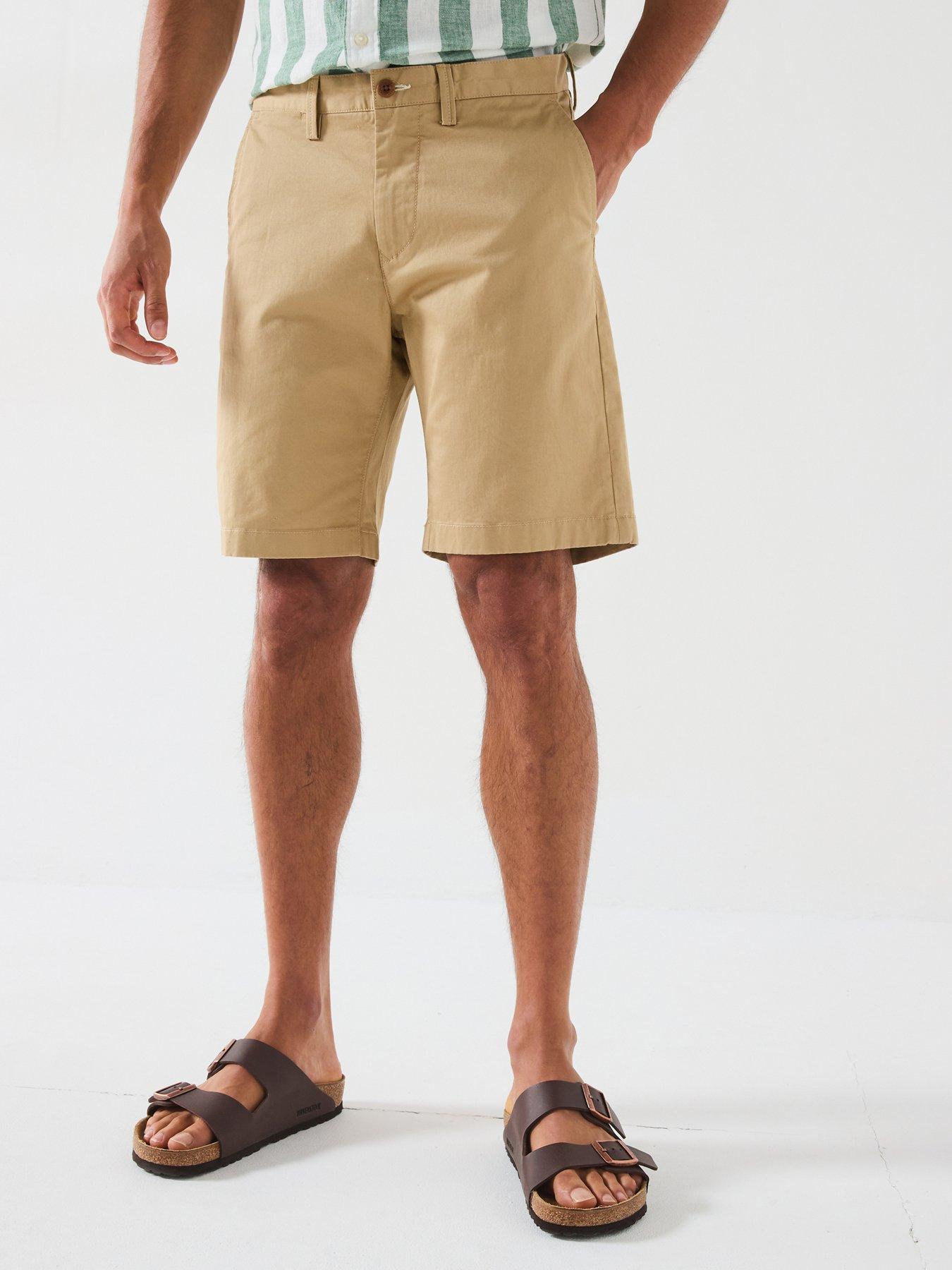 undefined Slim Fit Twill Chino Shorts - Dark Khaki