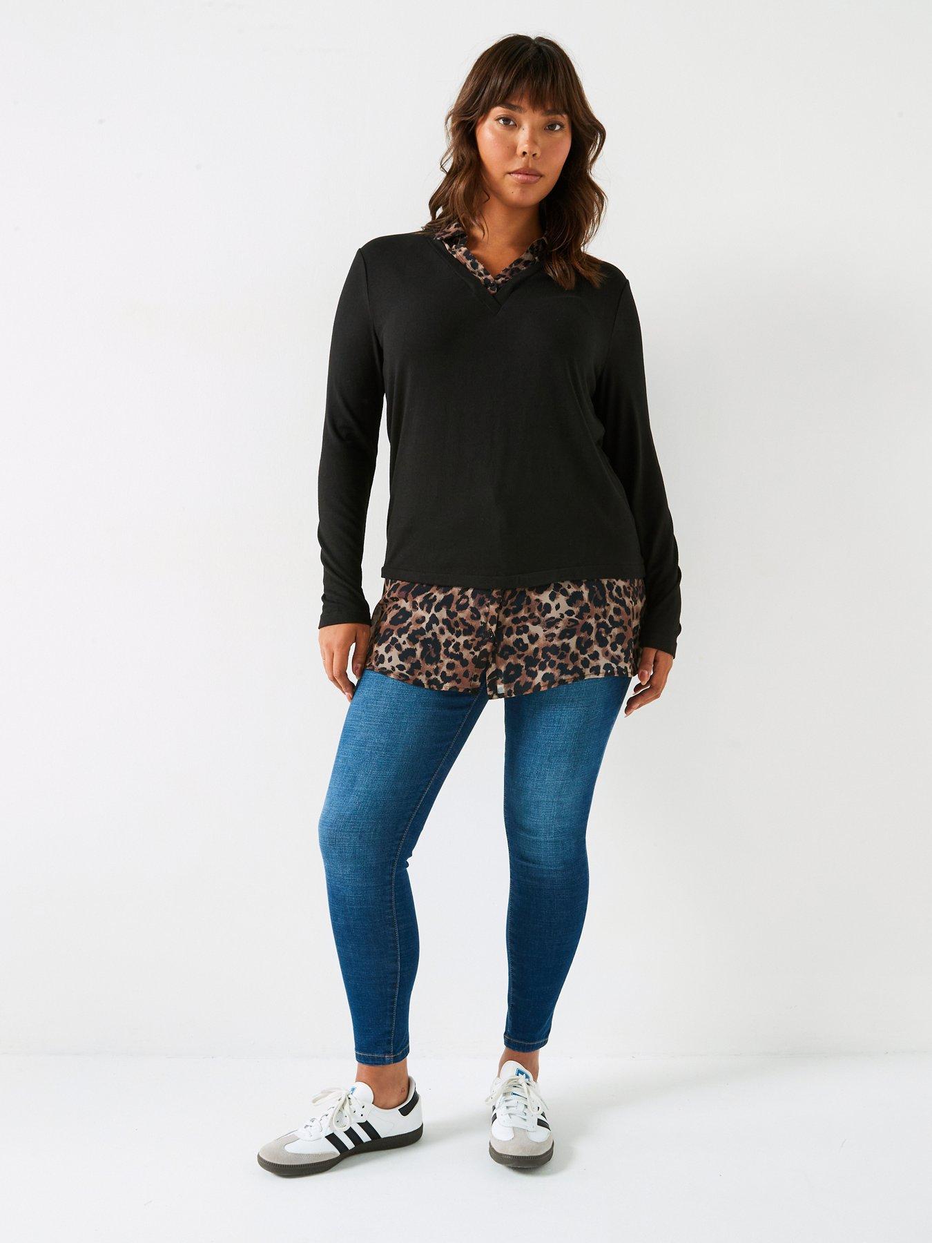 Image 3 of 6 of V by Very Curve 2 In 1 Top - Black