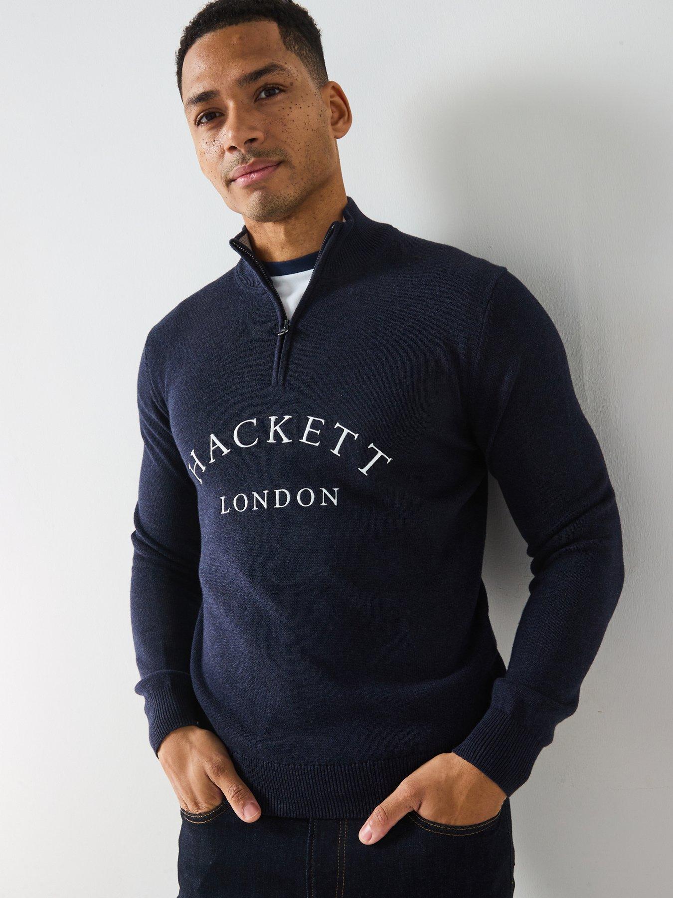undefined Heritage Logo Half Zip Knitted Jumper - Navy