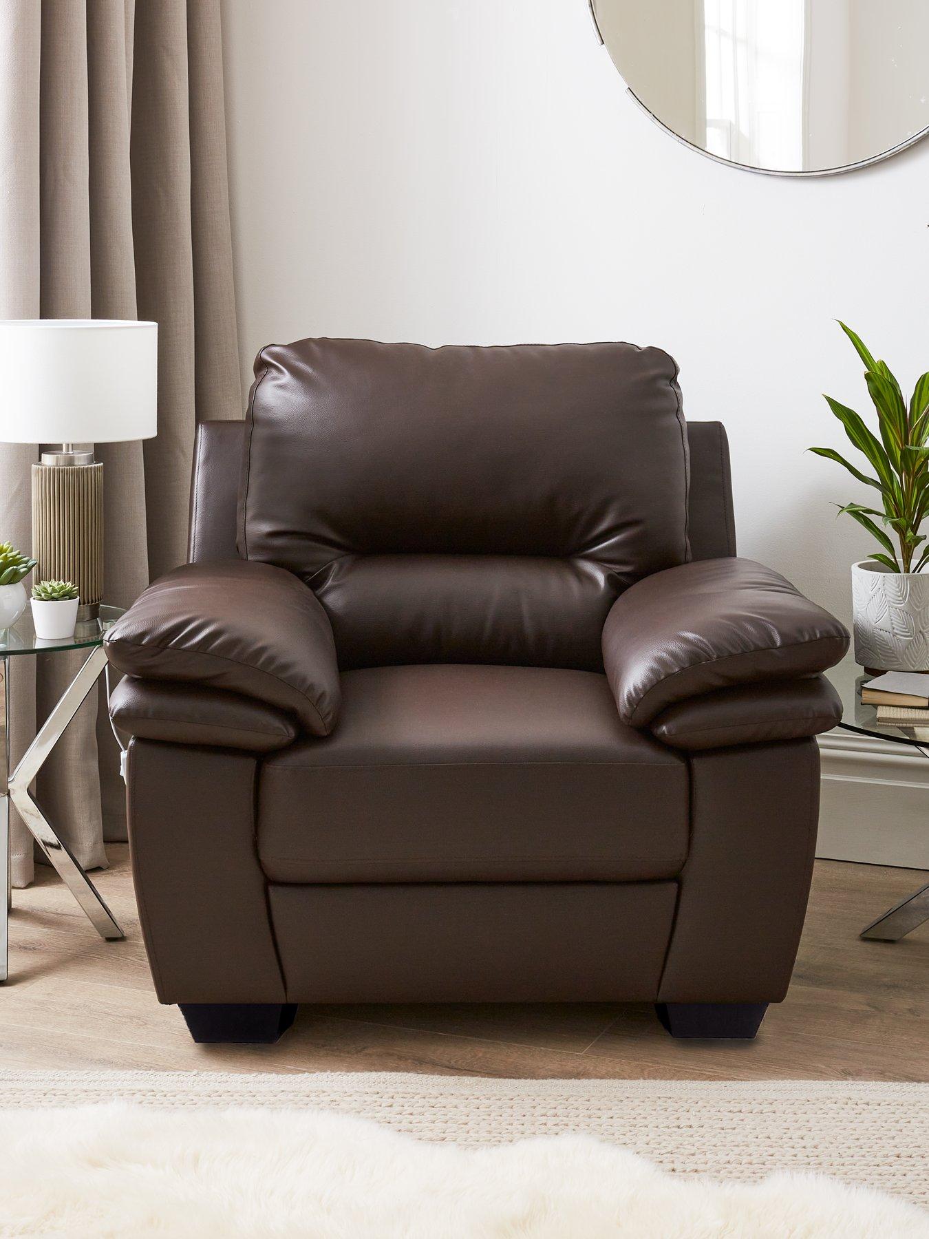 Product photograph of Leona Faux Leather Chair from very.co.uk