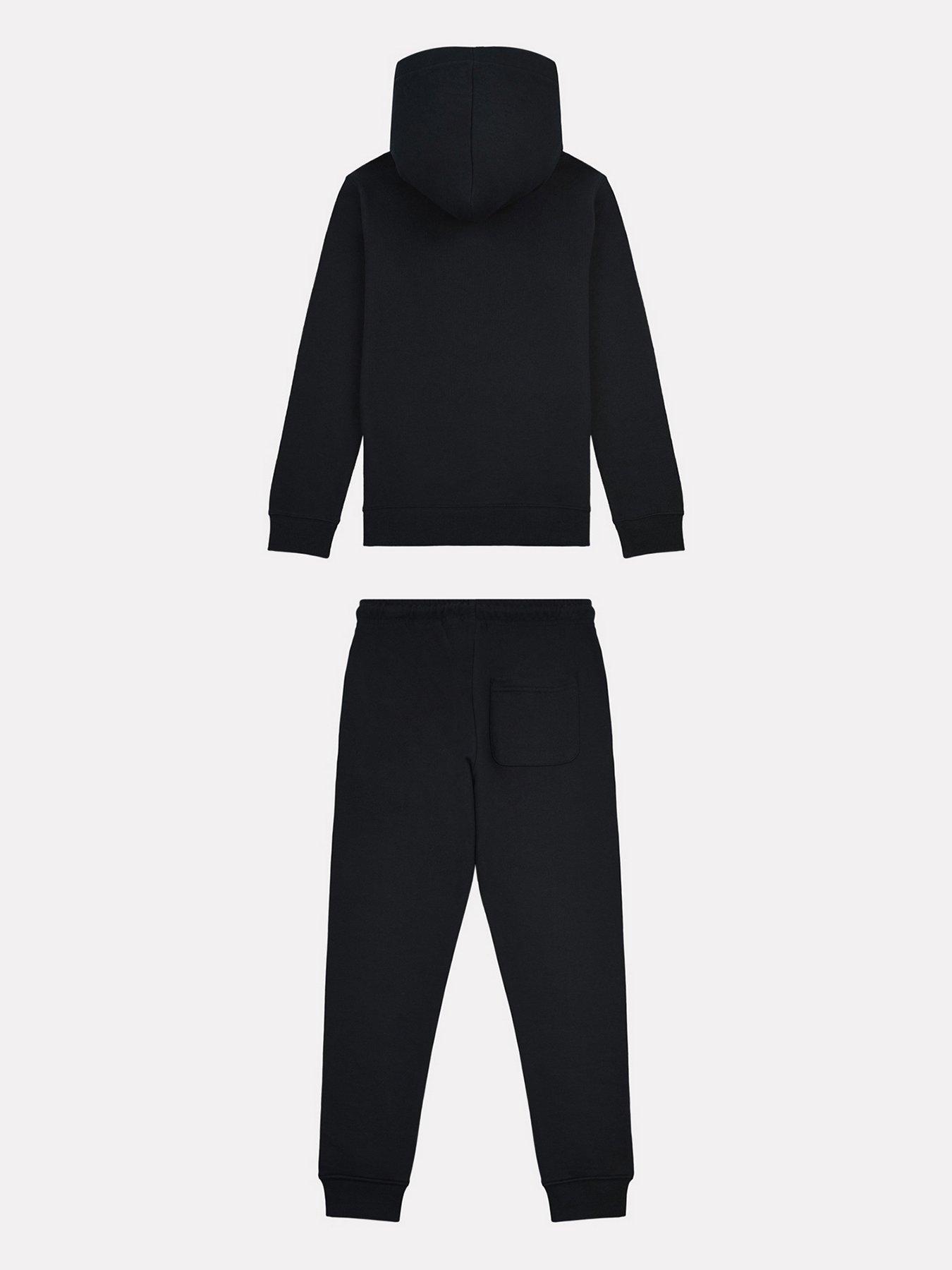 Image 3 of 6 of New Balance Kids Boys French Terry Stacked Logo Hoodie and Jogger Set - Black