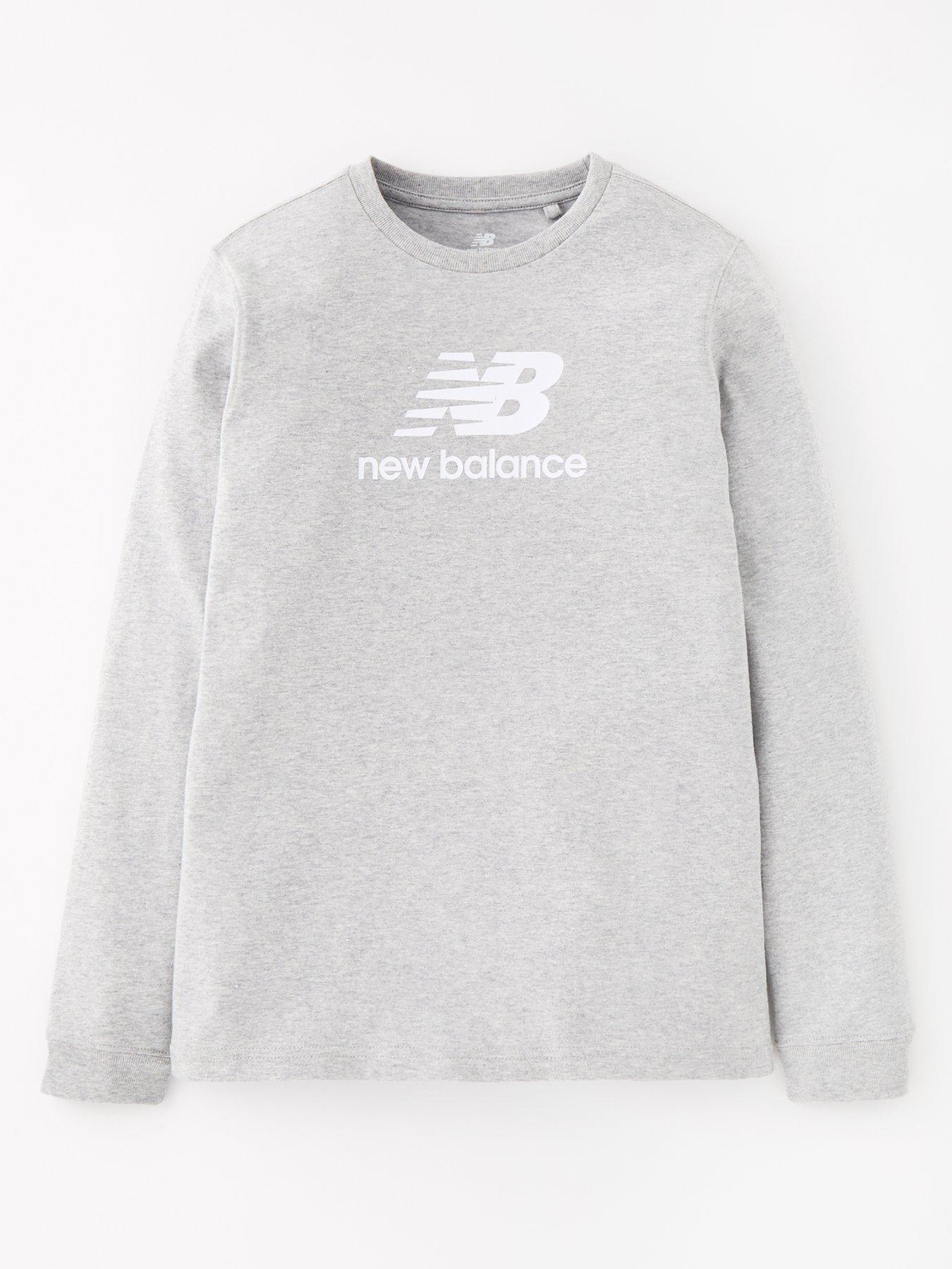 undefined Kids Boys Jersey Stacked Logo Long Sleeved Tee - Grey