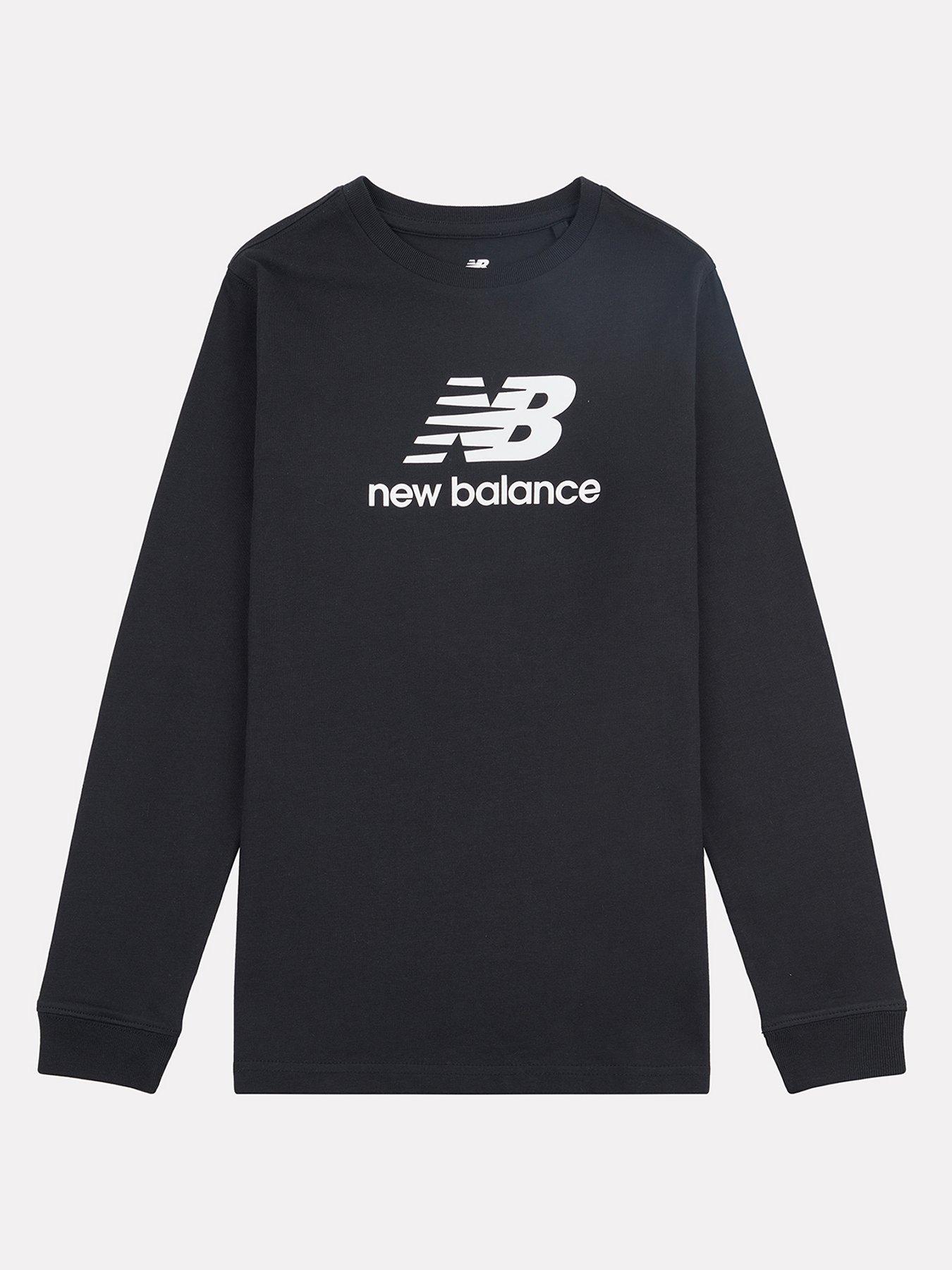 undefined Kids Boys Jersey Stacked Logo Long Sleeve Tee - Black