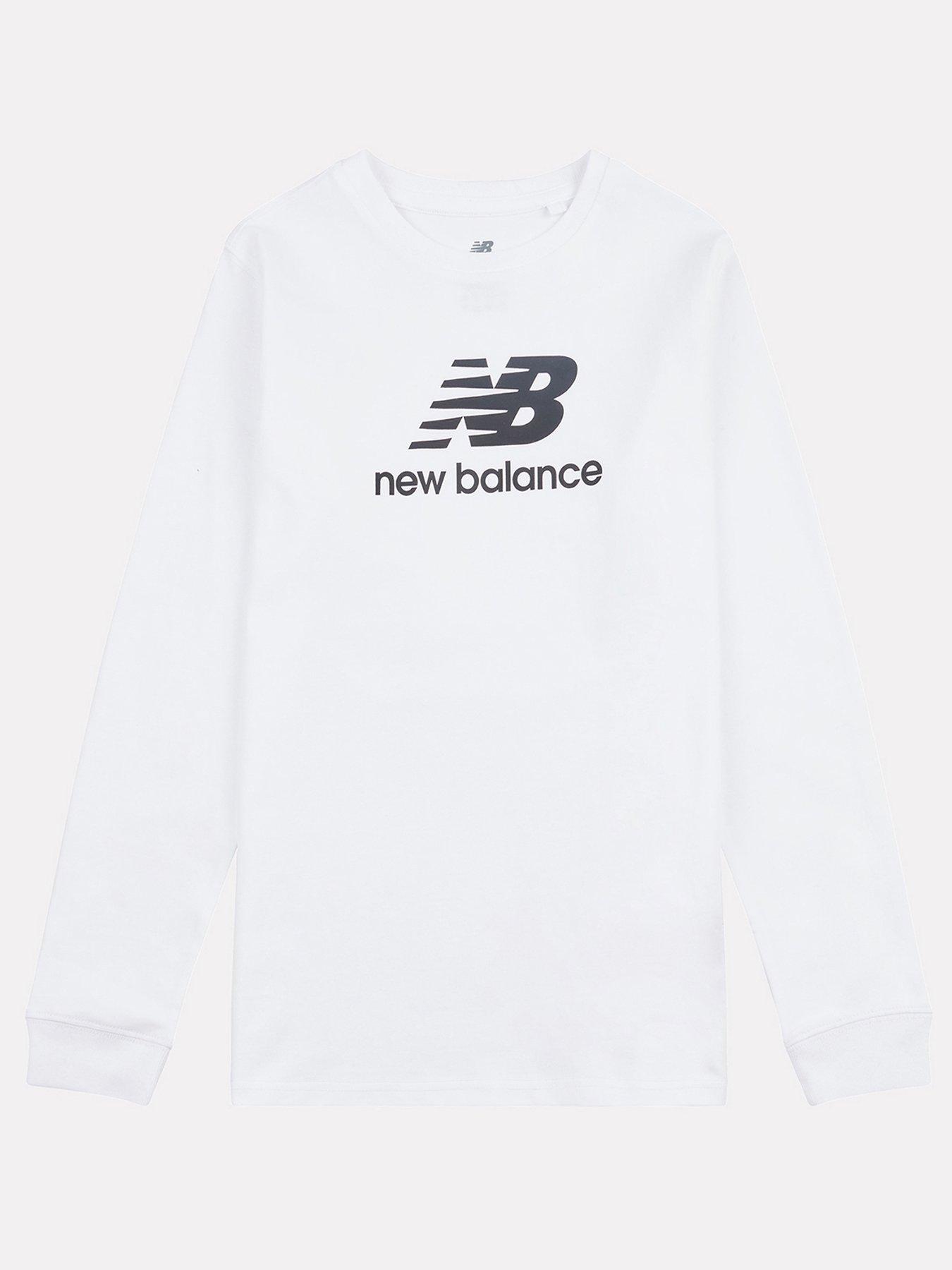 undefined Kids Boys Jersey Stacked Logo Long Sleeve Tee - White