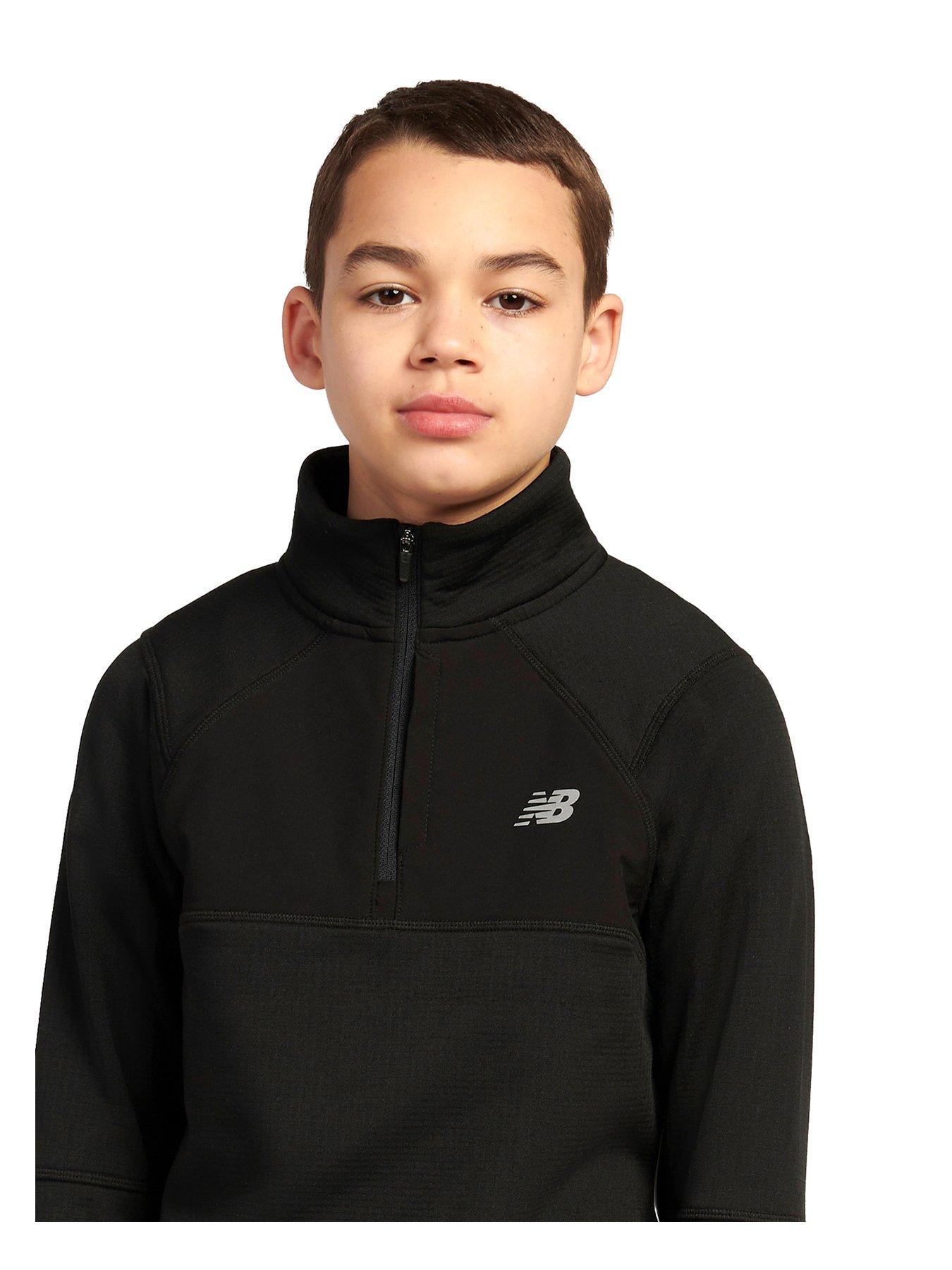 undefined Junior Boys Athletic Quarter Zip - Black