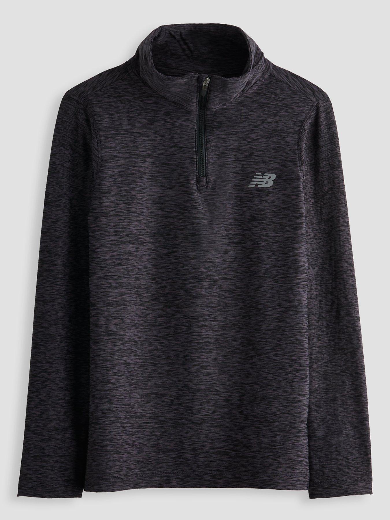 New Balance Junior Boys Athletic Quarter Zip - Black