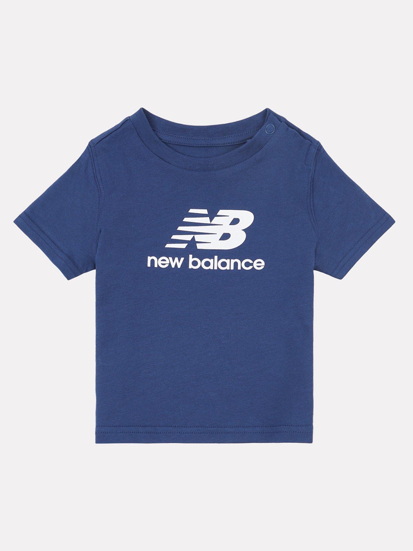 undefined Kids Jersey Stacked Logo Tee - Navy