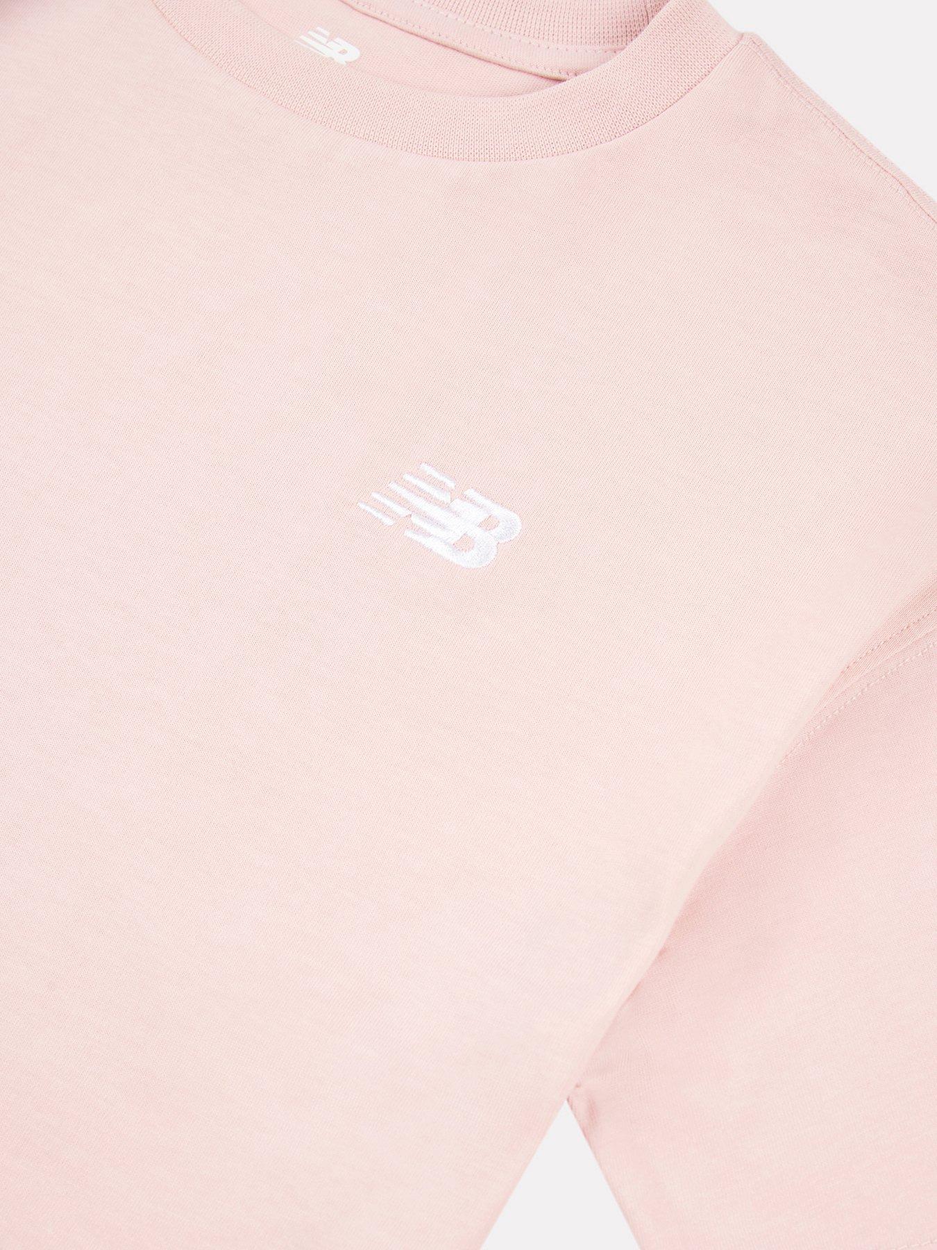 Image 5 of 5 of New Balance Junior Girls Jersey Small Logo Tee - Light Pink