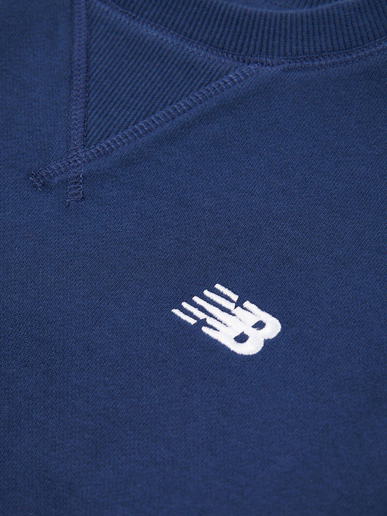 Image 5 of 5 of New Balance Junior Boys French Terry Small Logo Crew - Navy