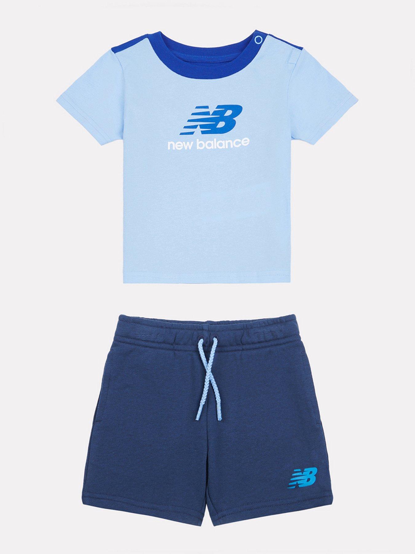 undefined Kids Ringer Tee and Short Set - Sky Blue