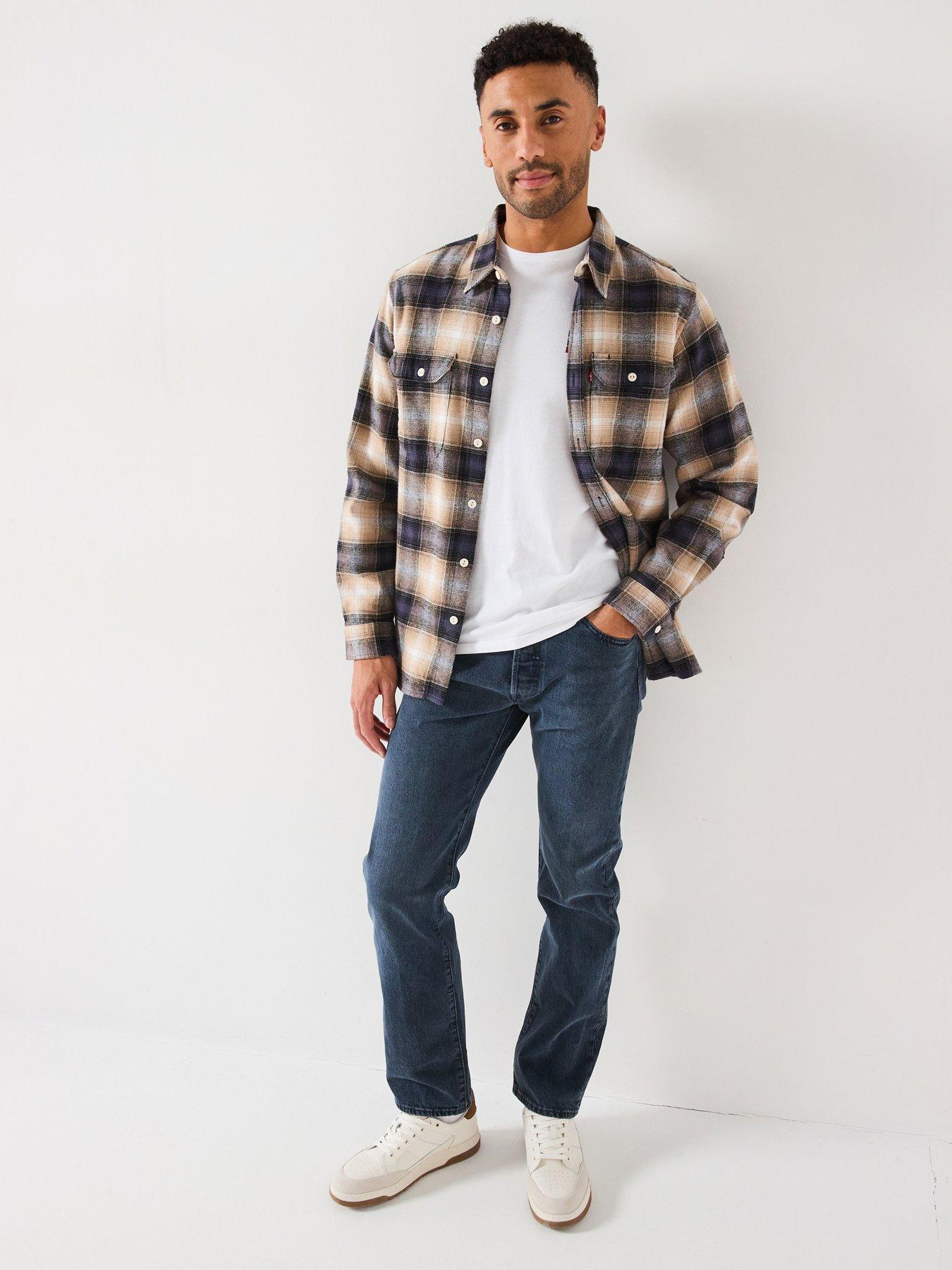 Levi's 501 Original Straight Fit Jeans - Blue Black Stretch - Dark Blue