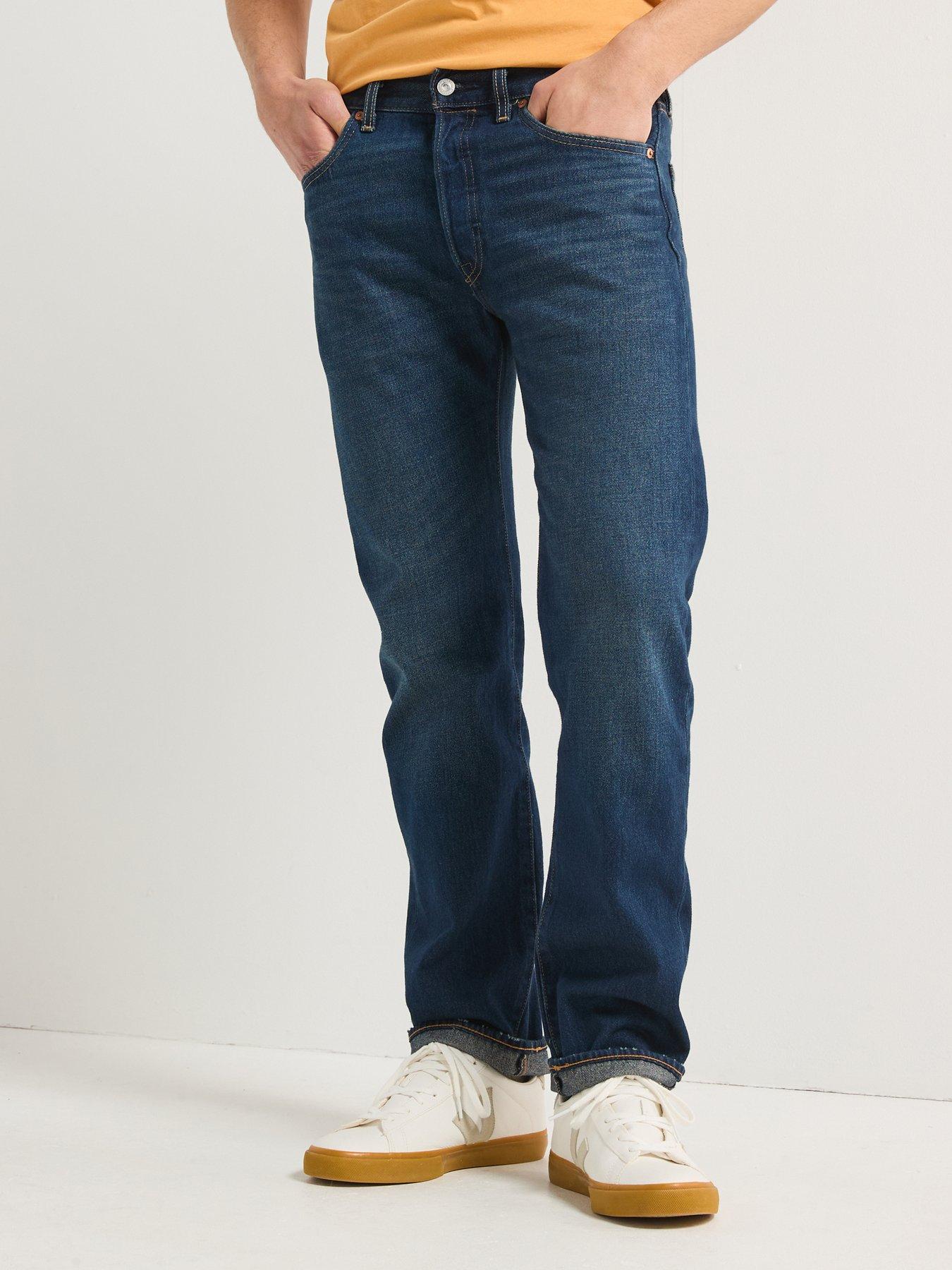 Image 1 of 6 of Levi's 501 Original Straight Fit Jeans - On The Borderline - Dark Blue