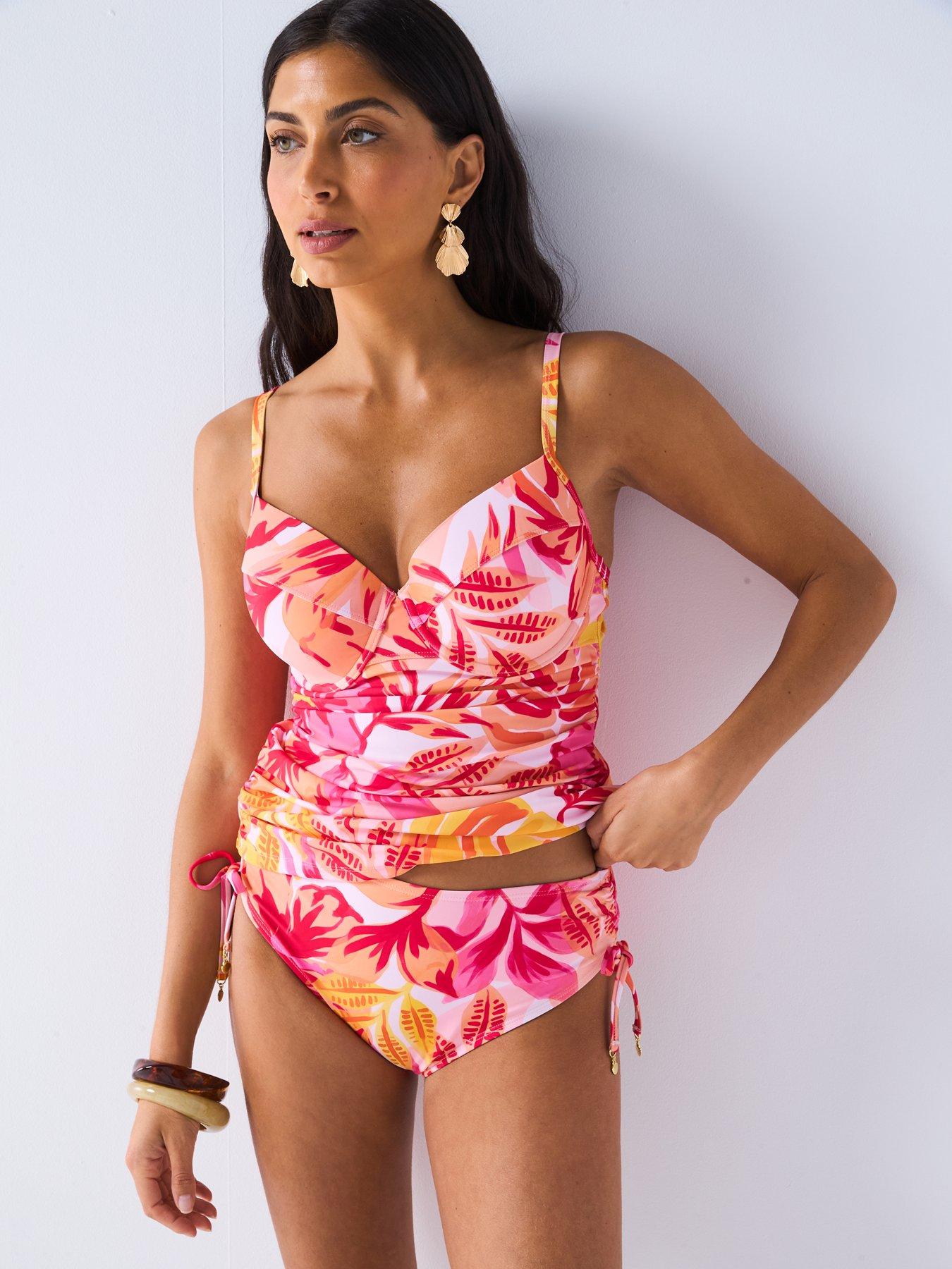 Image 4 of 5 of V by Very Underwired Tankini Top - Pink