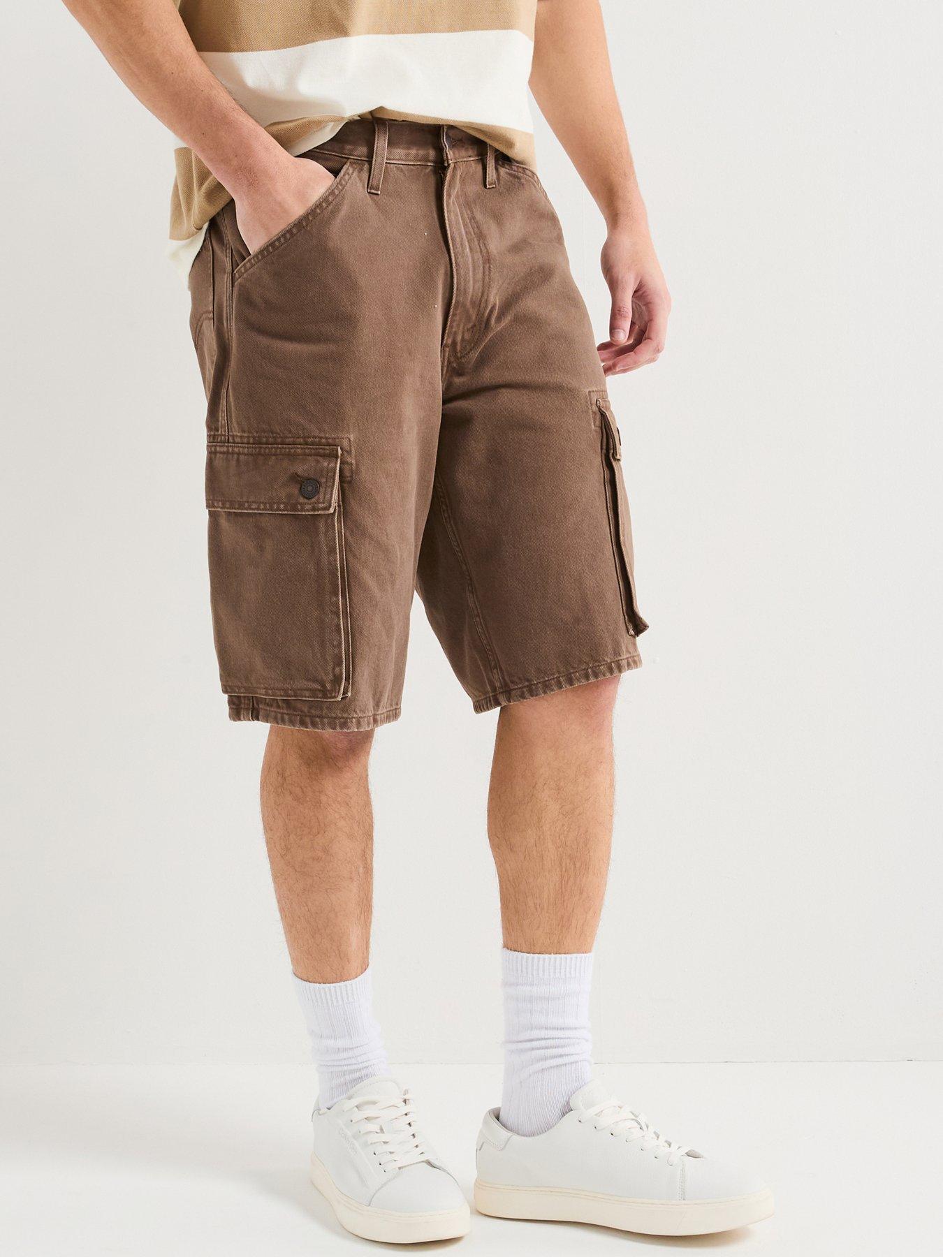 undefined 478 Baggy Fit Denim Shorts- Rain Drum Drop- Khaki