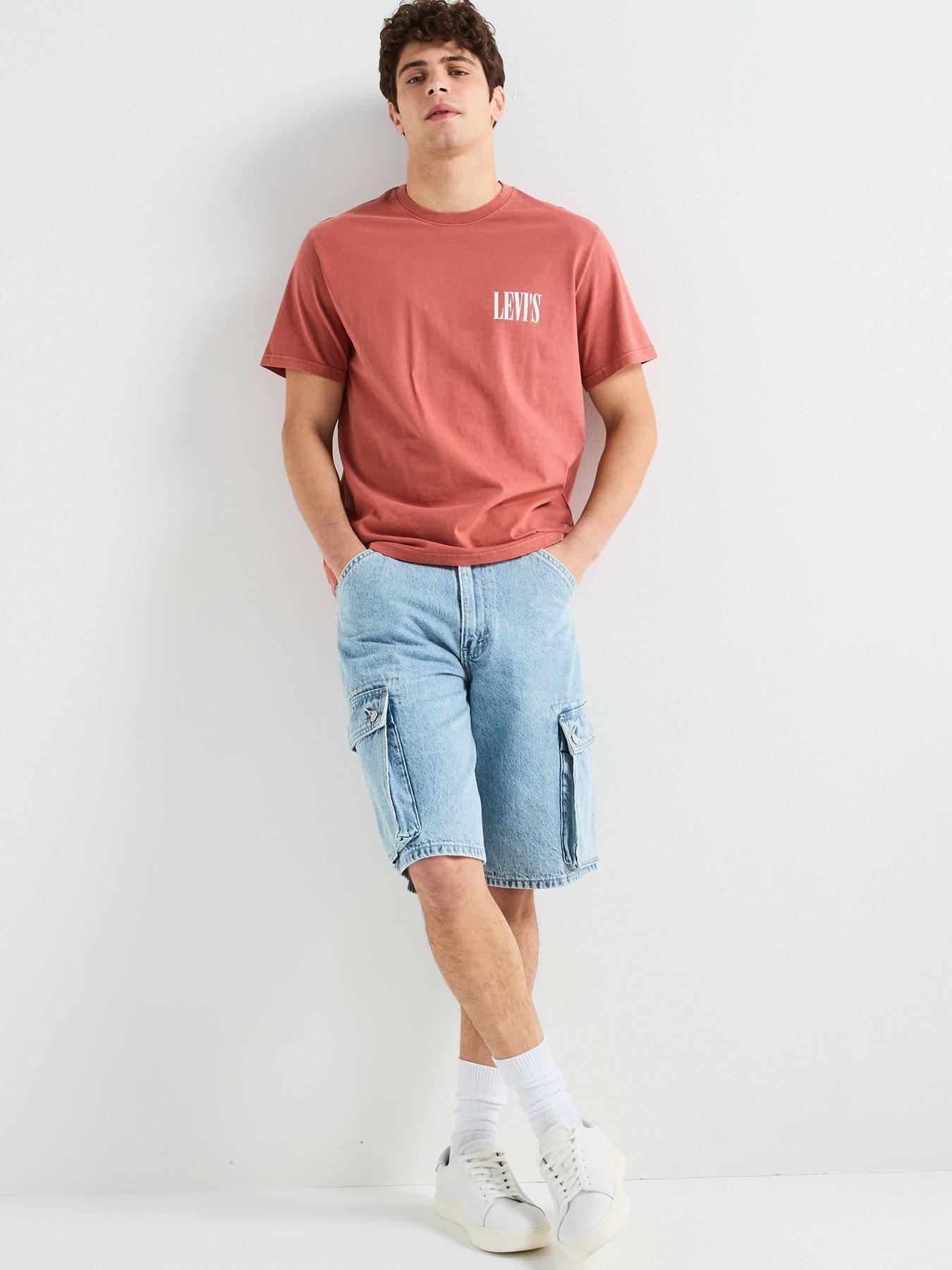 Image 3 of 6 of Levi's 478 Baggy Fit Denim Shorts- My Pockets Full- Blue