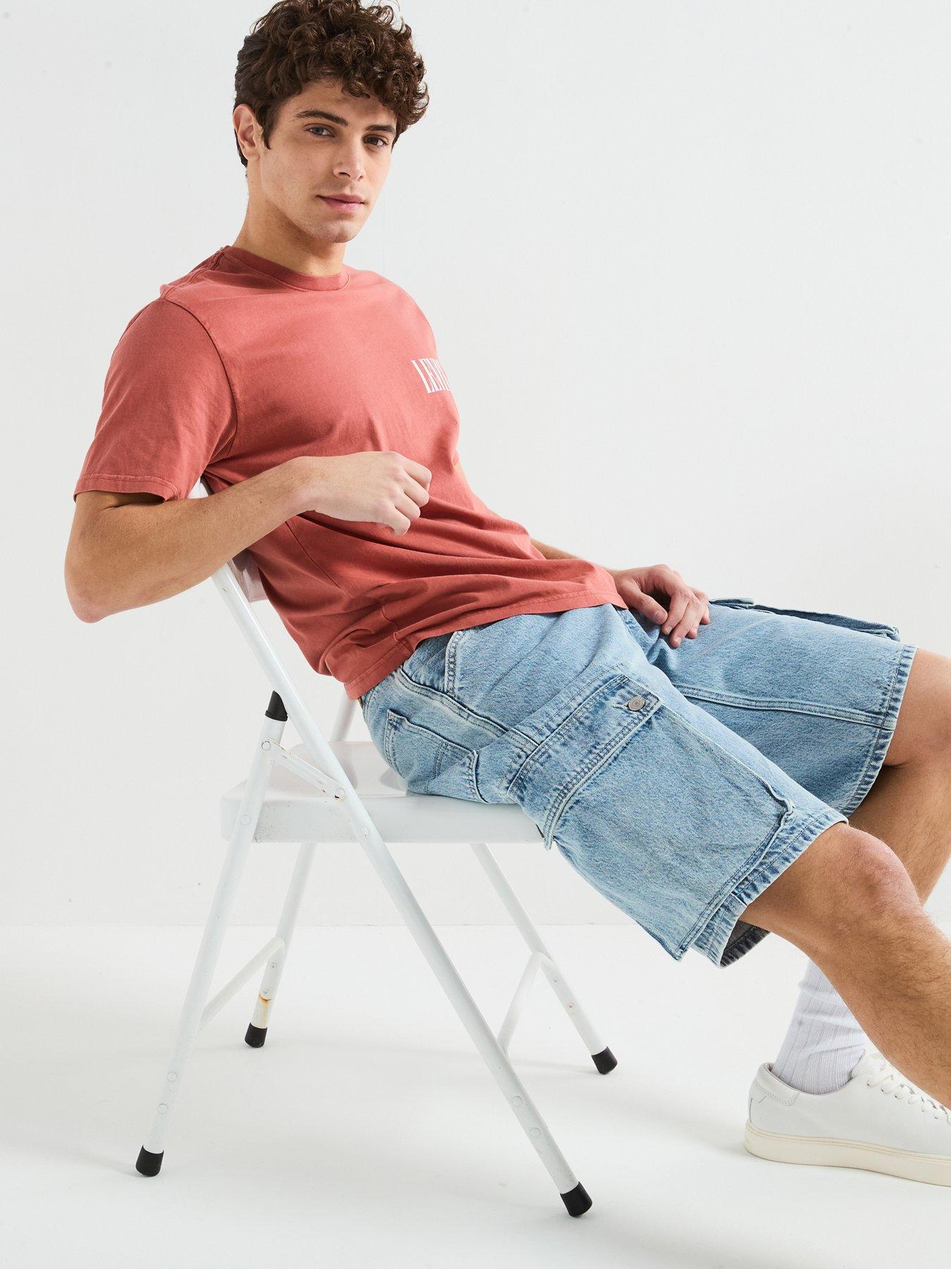 Image 4 of 6 of Levi's 478 Baggy Fit Denim Shorts- My Pockets Full- Blue
