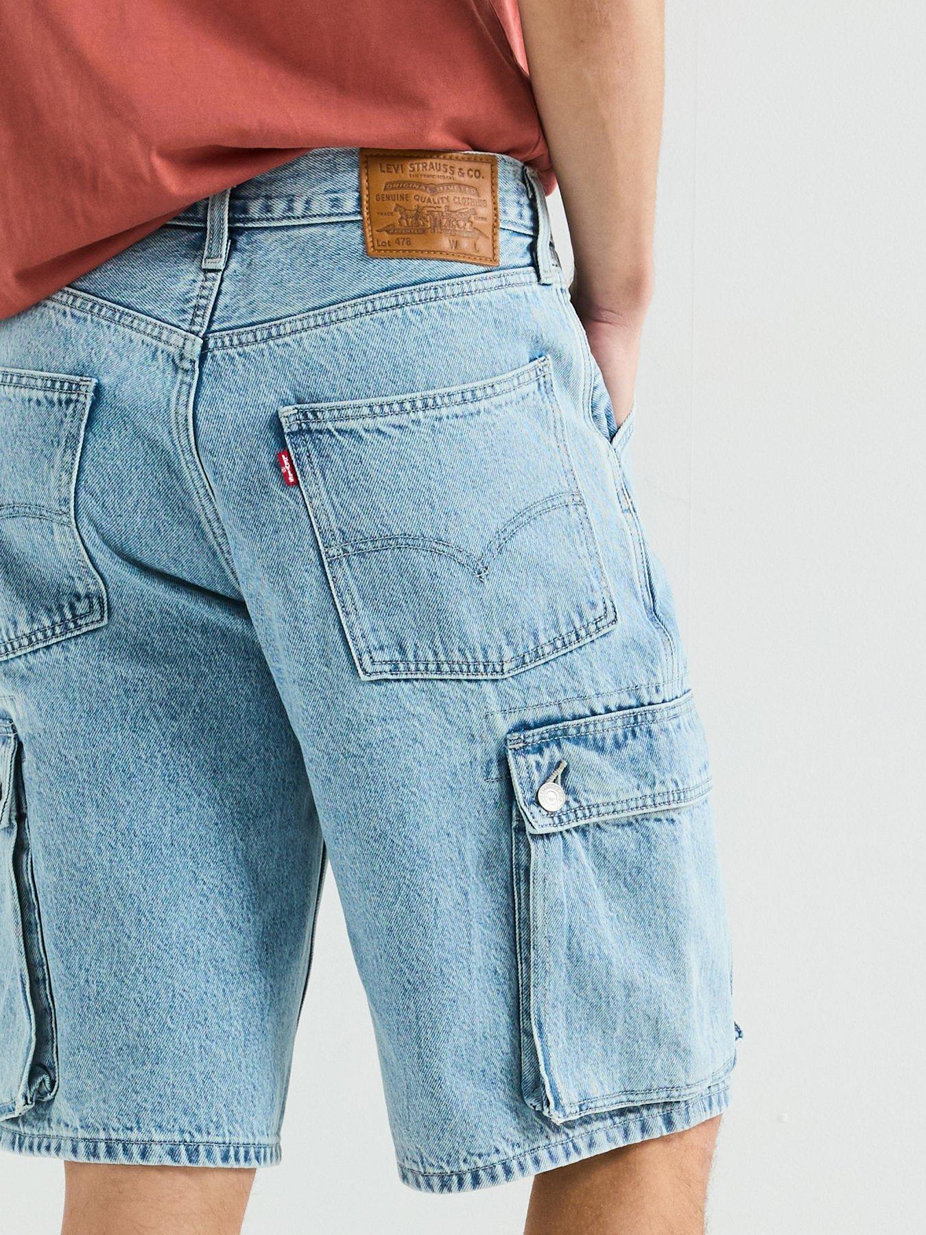Image 5 of 6 of Levi's 478 Baggy Fit Denim Shorts- My Pockets Full- Blue