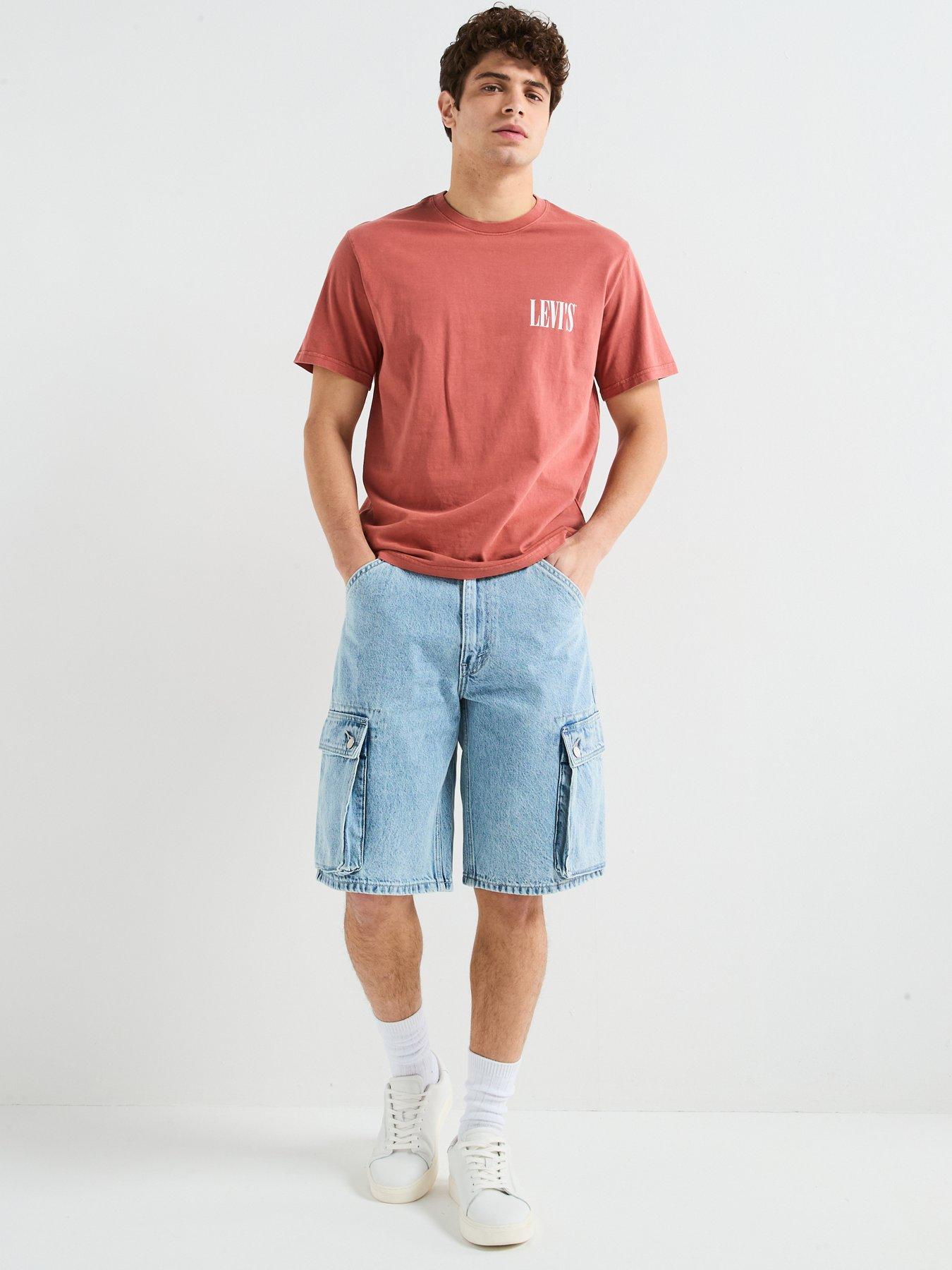 Image 6 of 6 of Levi's 478 Baggy Fit Denim Shorts- My Pockets Full- Blue