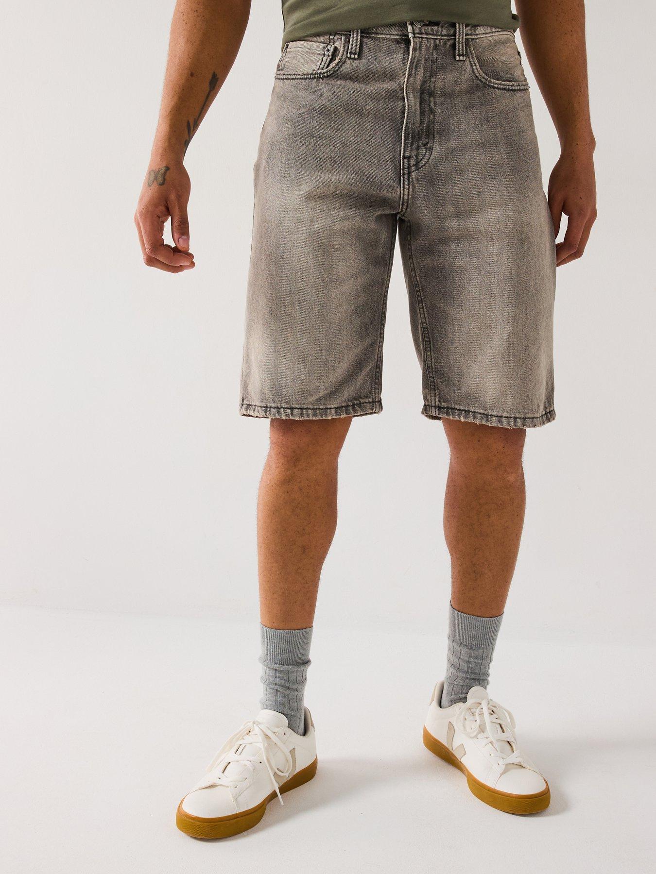 undefined 469 Loose Fit Denim Shorts- A Look Back- Grey