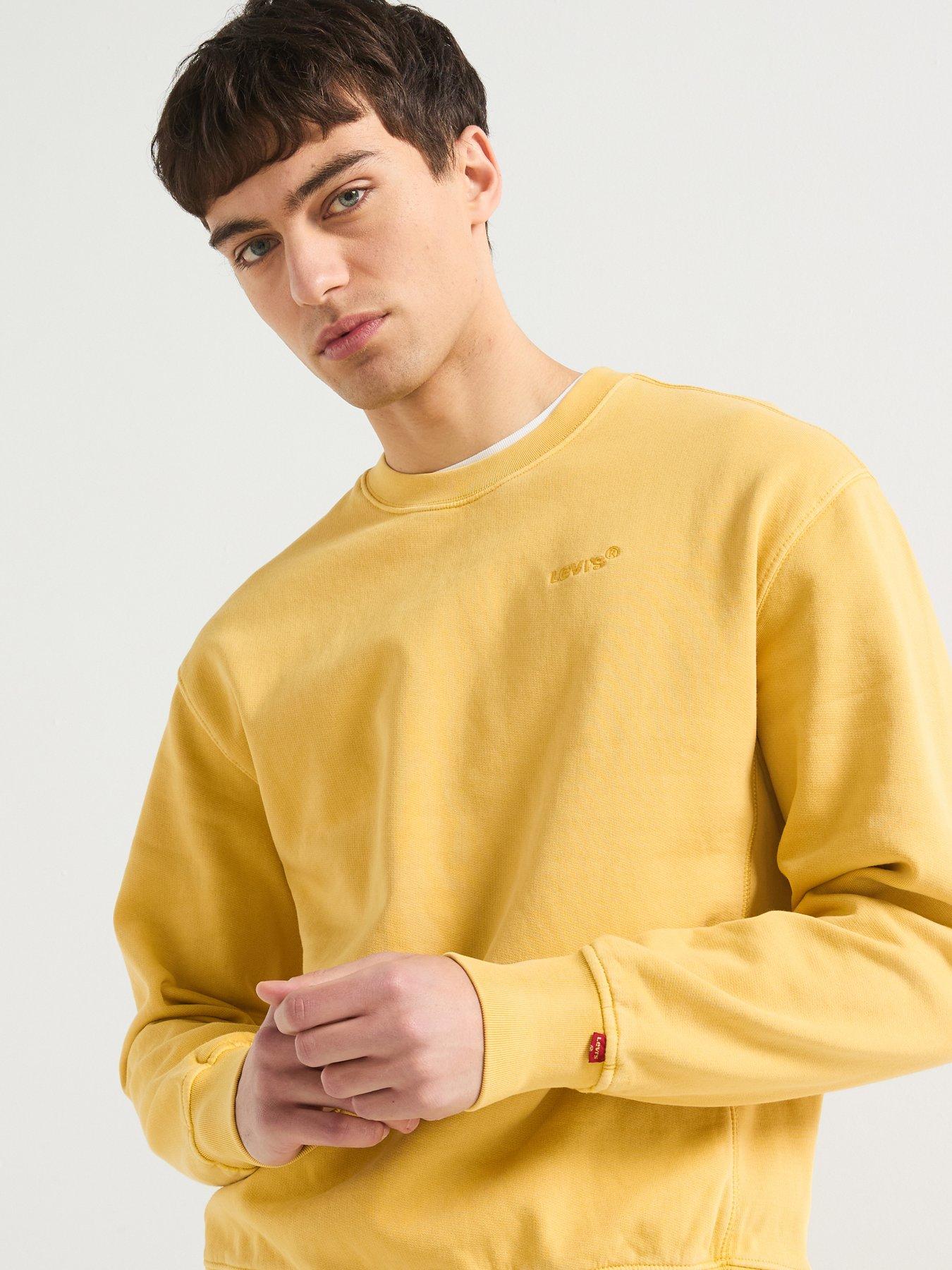 undefined Authentic Tonal Logo Crew Neck Sweat Top - Yellow