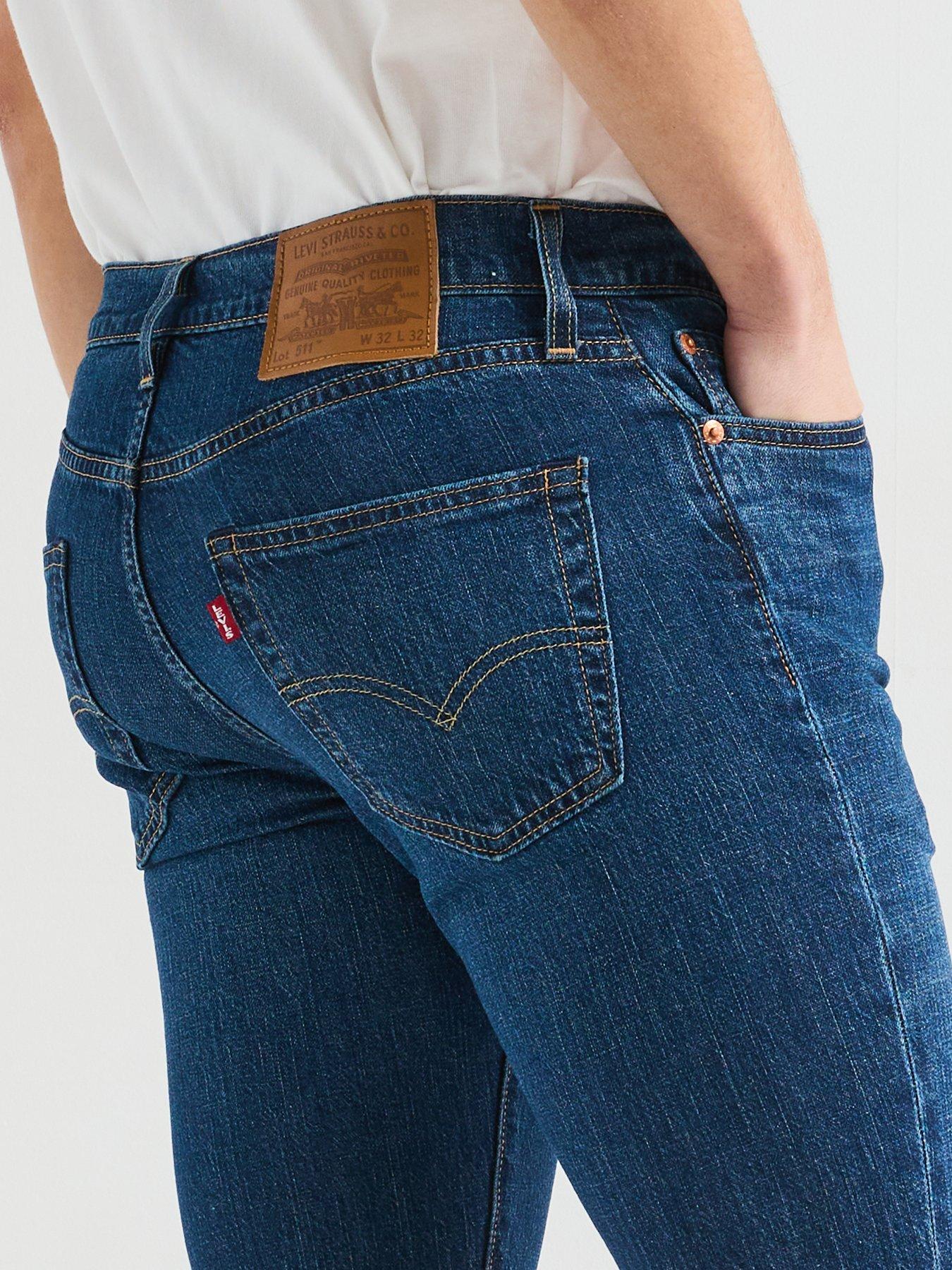 Image 4 of 5 of Levi's Levis 511T Slim Fit Linen+ Denim Jeans - Part The Sea Ltwt - Dark Blue