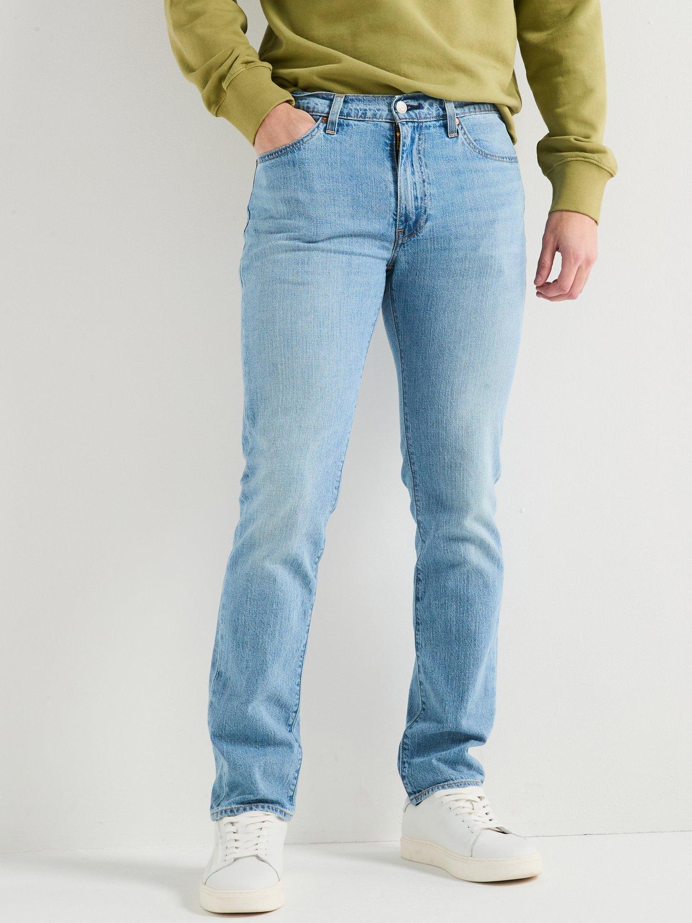 Levi's Levis 511T Slim Fit Linen+ Denim Jeans, Light Blue, Size 34, Inside Leg Regular, Men